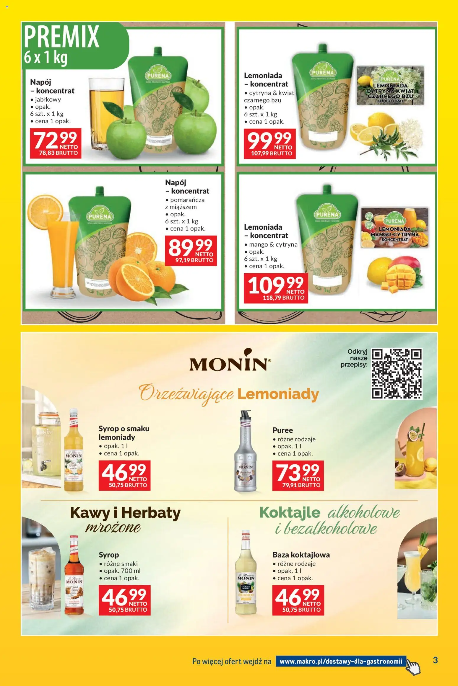 Makro gazetka - Dostawy dla gastronomii od 01.09.2026 | Strona: 3 | Produkty: Mango, Koktajle, Lemoniada, Monin