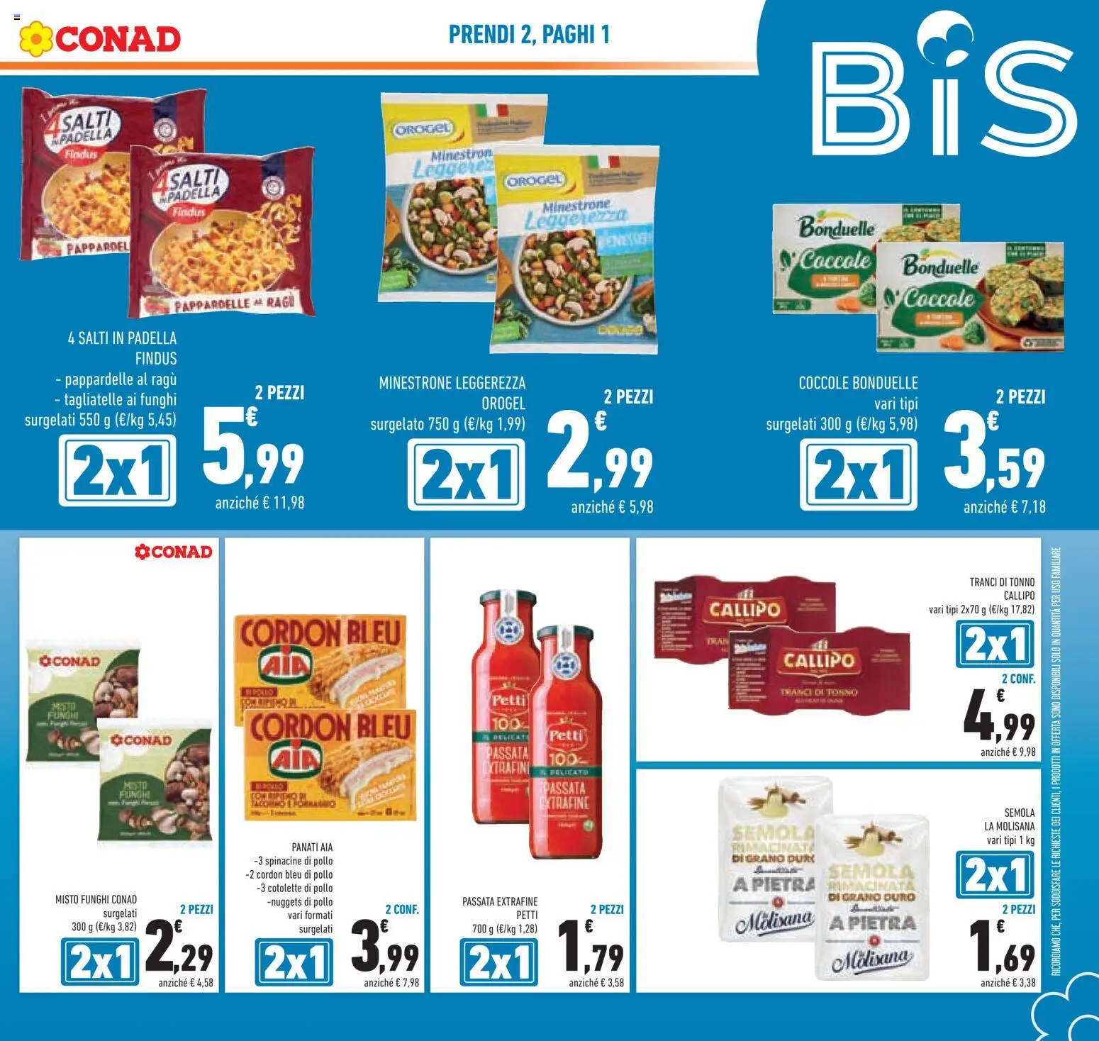 Volantino Conad del 07/10/2026 | Pagina: 13 | Prodotti: Pollo, Tagliatelle, Pasta, Semola