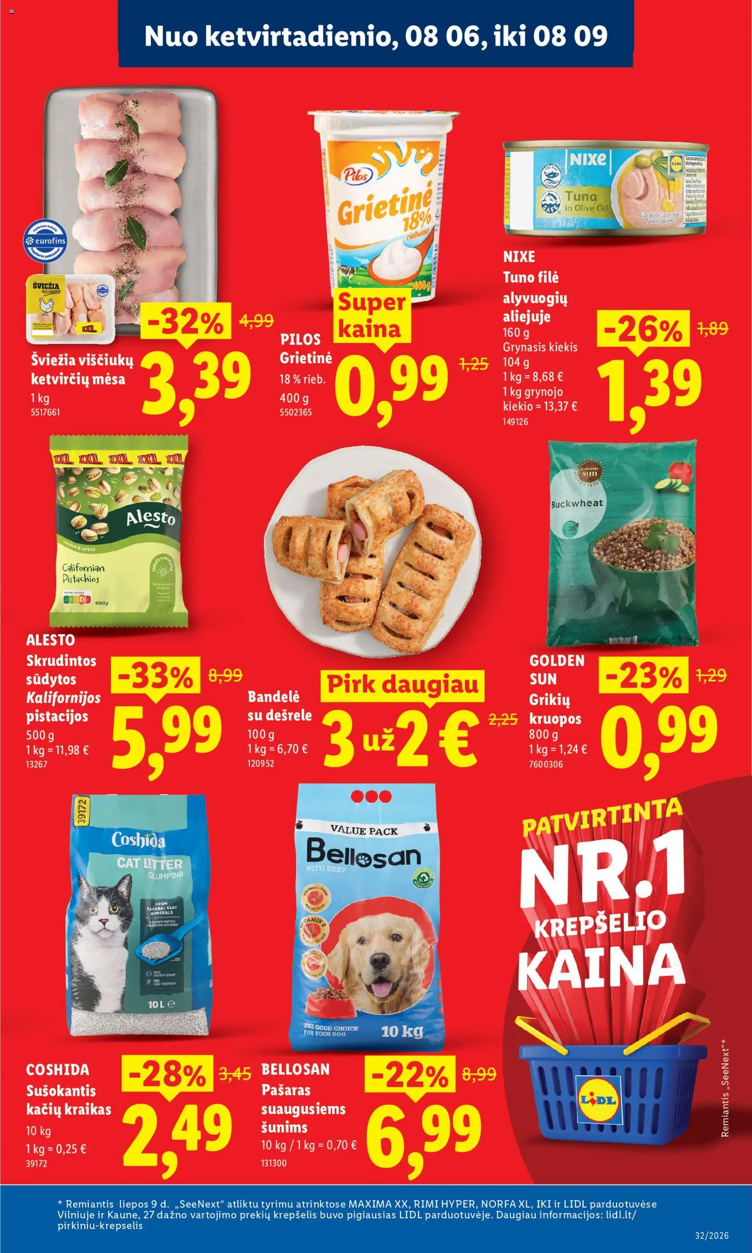 LIDL akcijos nuo 2026.08.06 | Puslapis: 7 | Prekių: Bandelė, Krepšelis, Grietinė, Pistacijos