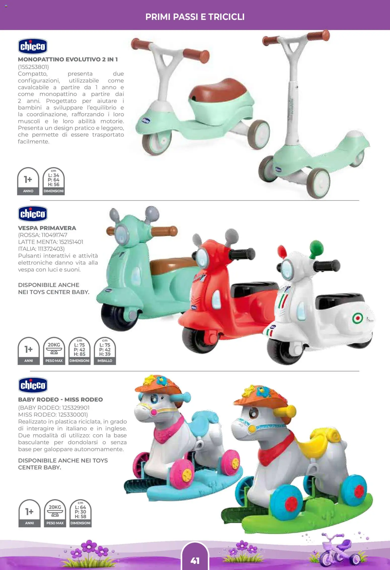 Volantino Toys Center del 02.04.2026 | Pagina: 43 | Prodotti: Monopattino, Latte, Menta