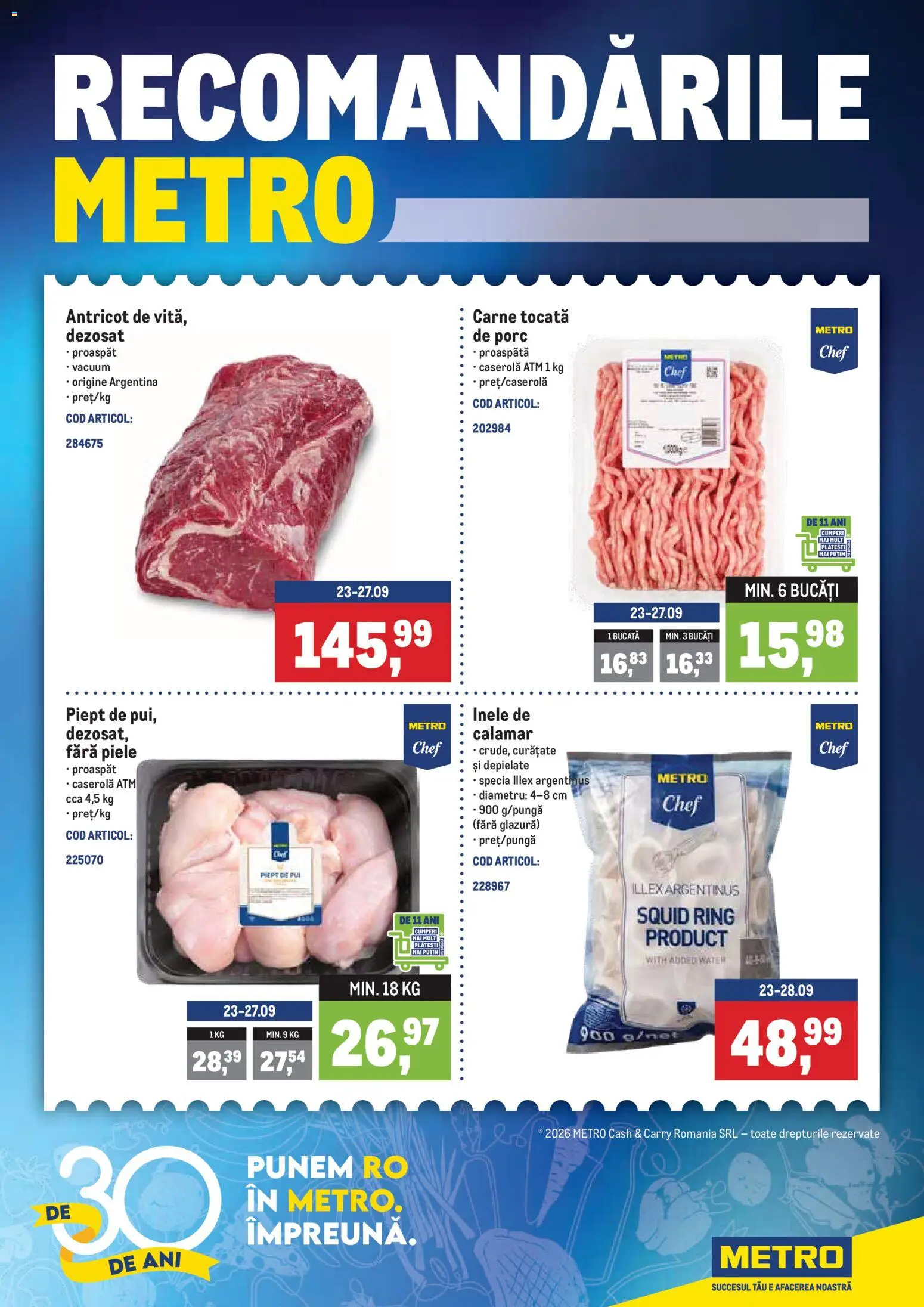Noul catalog Metro – valabil de la 22.09.2026 | Pagină: 1 | Produse: Caserola, Pui, Carne tocată