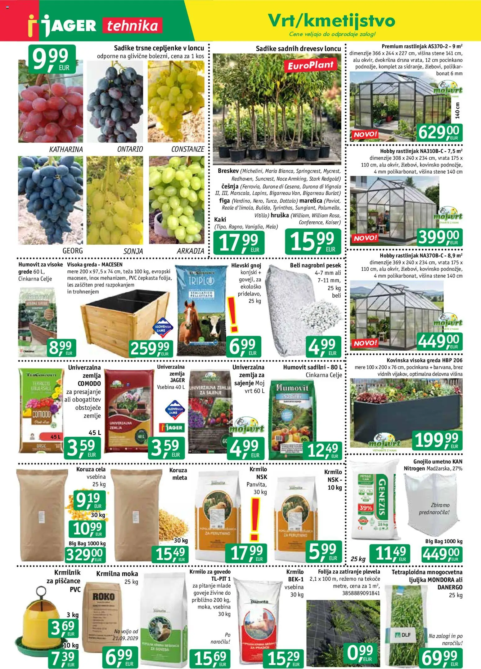 Novi Jager katalog ponudbe – veljaven od 16.09.2026 | Stran: 1 | Izdelki: Kaki, Hruska, Kos, Vrata
