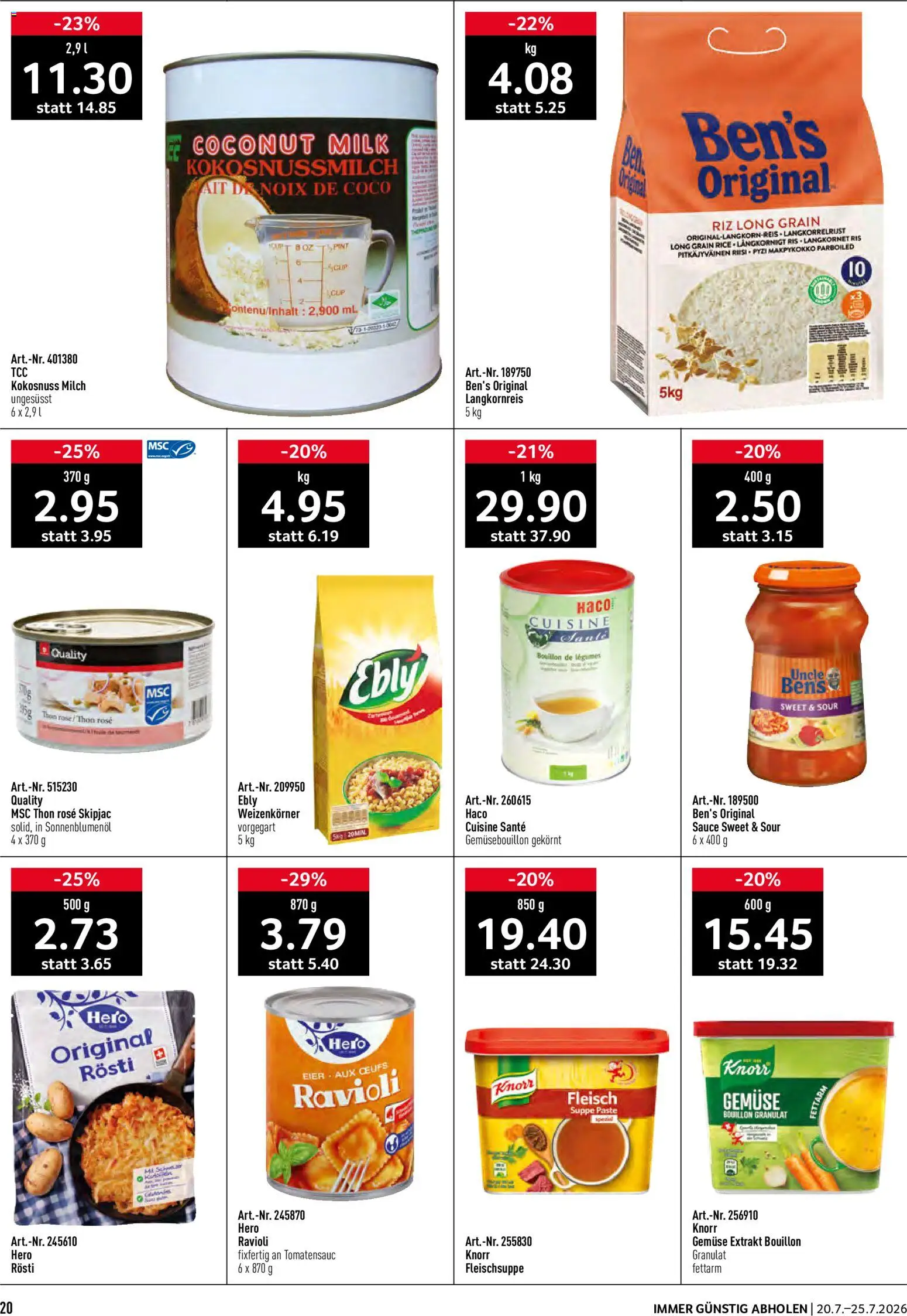 Prodega aktionen – gültig ab 20.07.2026 | Seite: 20 | Produkte: Milch, Gemüse