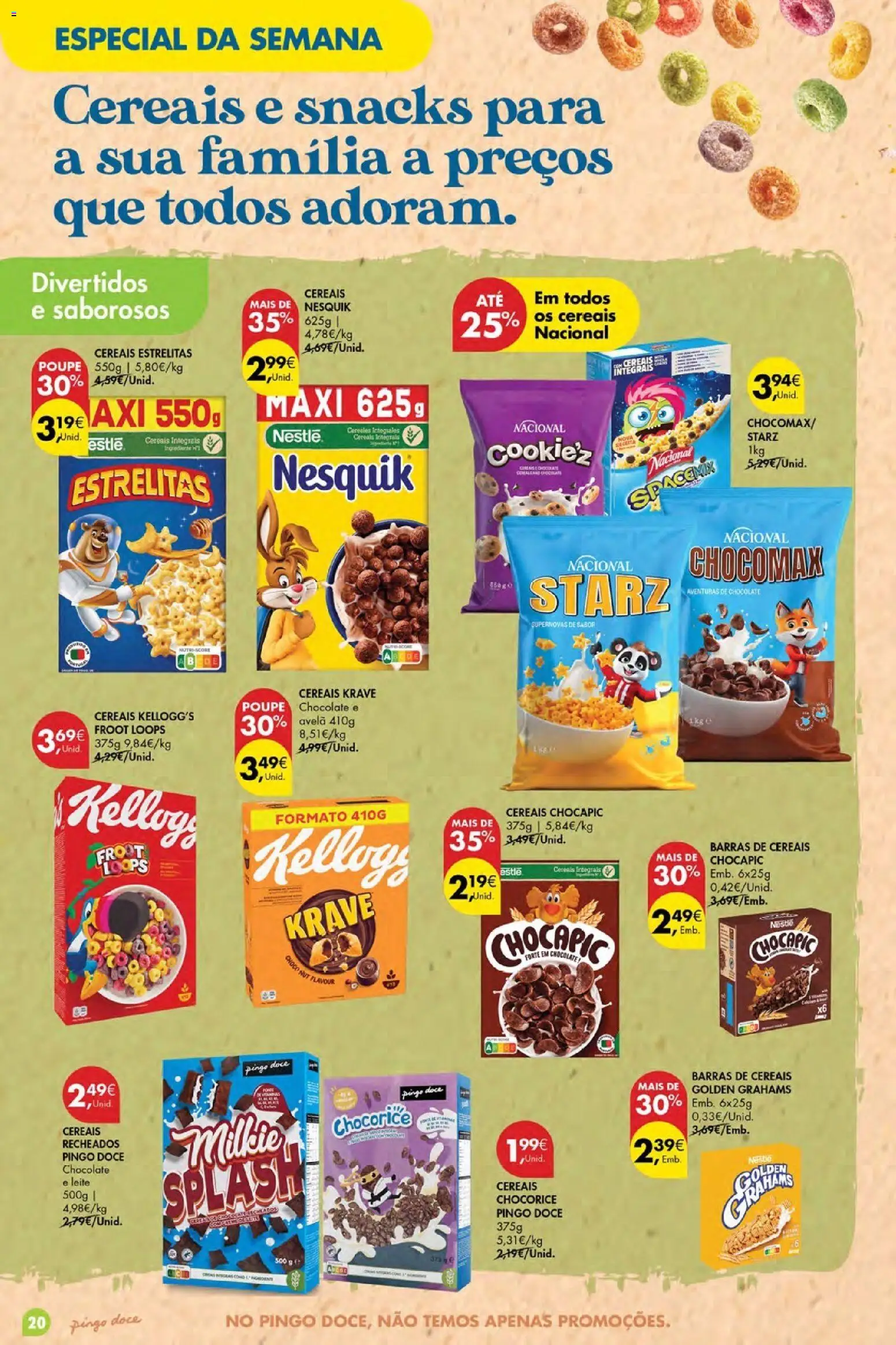 Pingo Doce Poupe Esta Semana Açores │ válido de 04.06.2026 | Página: 20 | Produtos: Barras de cereais, Leite, Chocolate, Cereais