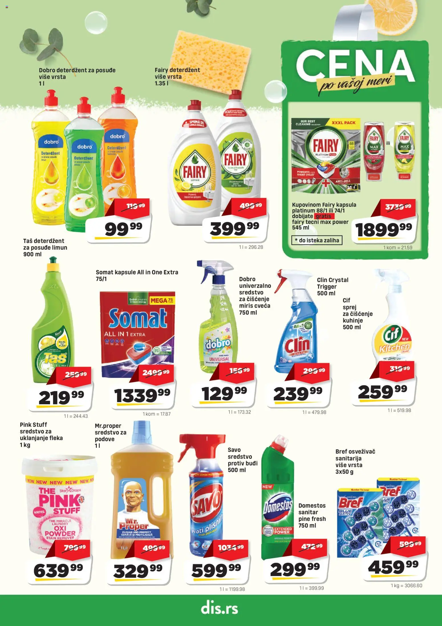 Super DIS katalog - važi od 01.09.2026 | Strana: 19 | Proizvode: Somat, Kapsule, Miris, Limun