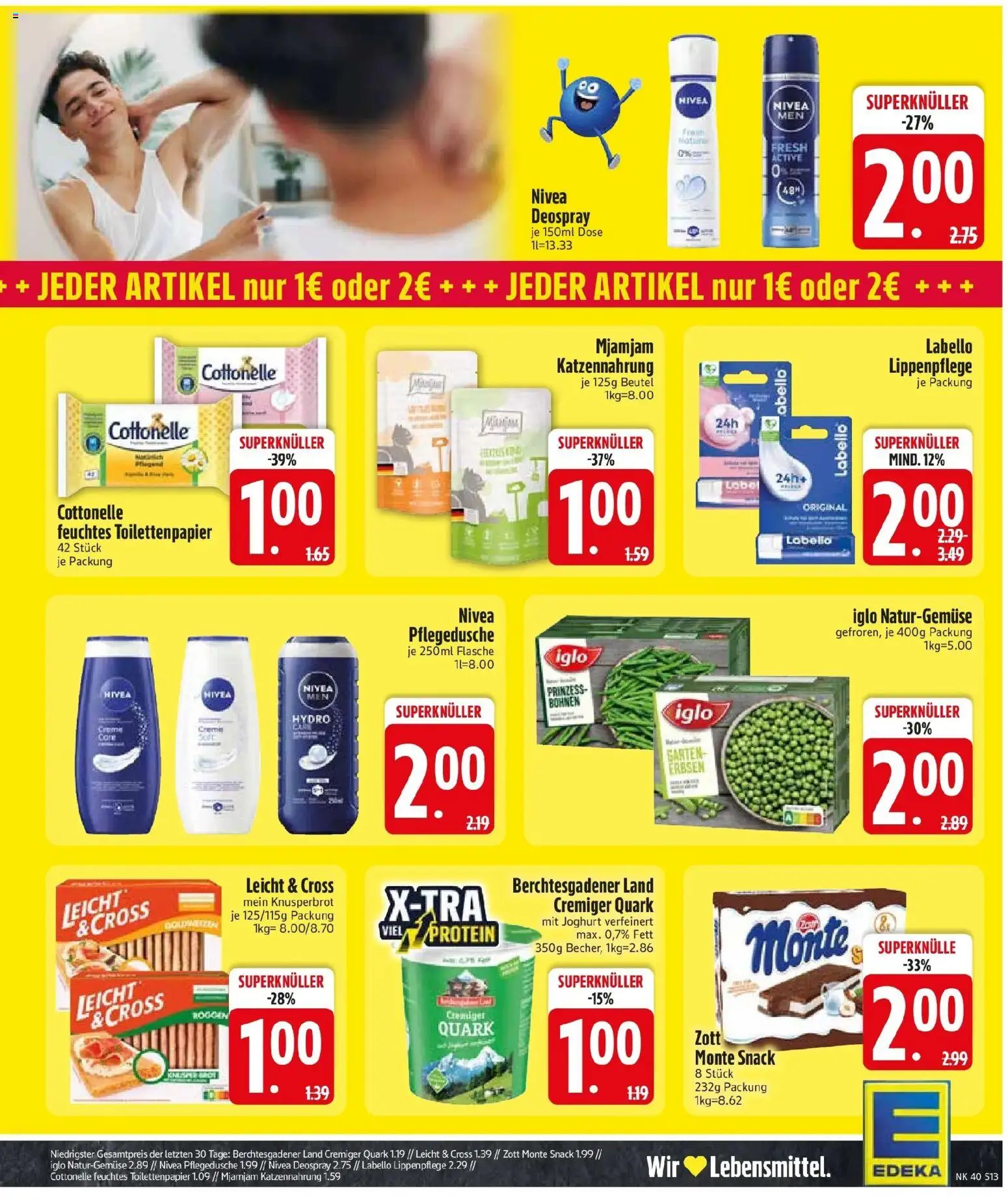 Edeka Prospekt Kirchdorf I.Wald (ab 28.09.2026) » Angebote Online | Seite: 15 | Produkte: Quark, Iglo, Toilettenpapier, Feuchtes Toilettenpapier