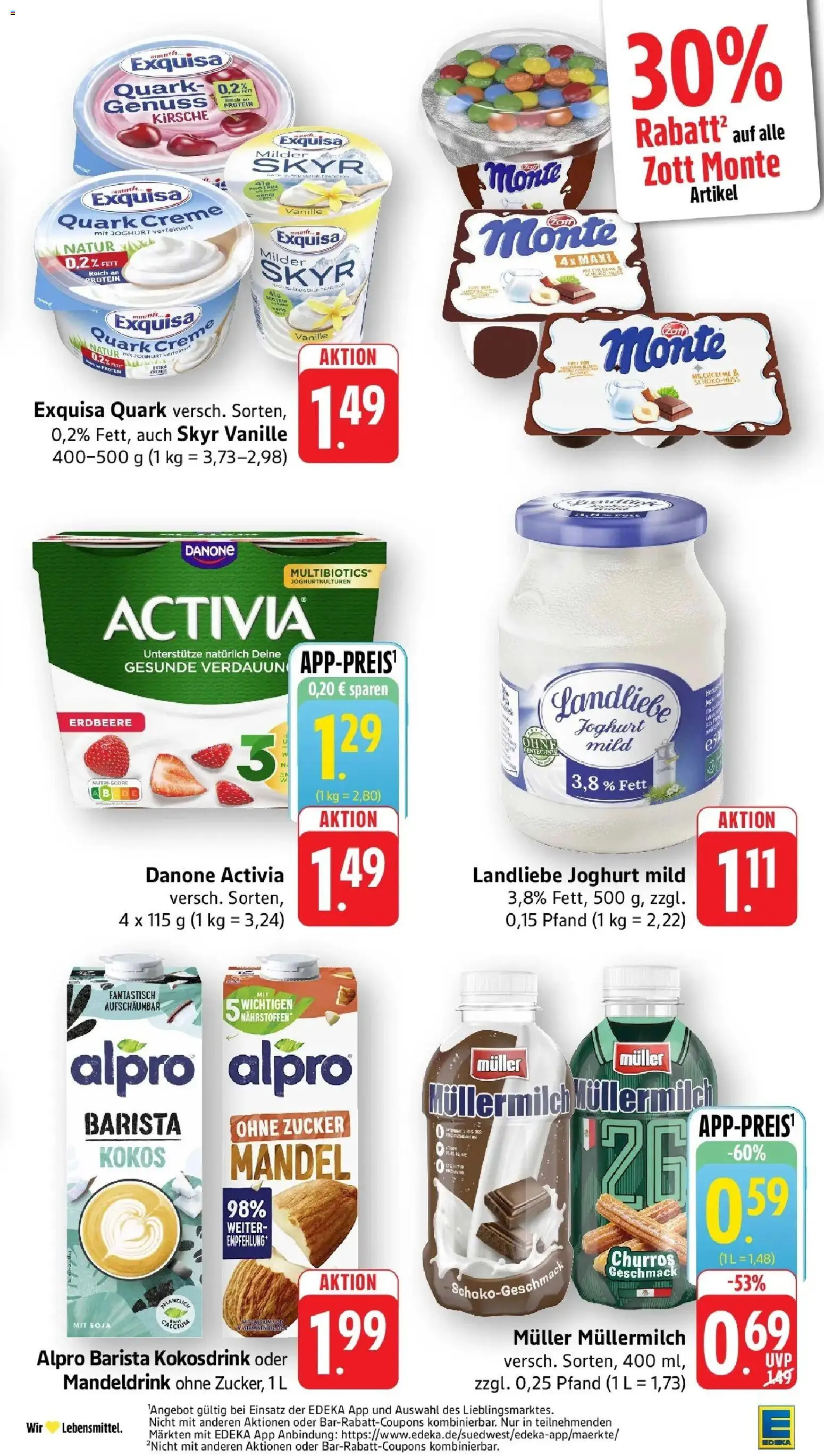Edeka prospekt Oberstenfeld – gültig ab 22.06.2026 | Seite: 17 | Produkte: Activia, Danone activia, Quark, Alpro