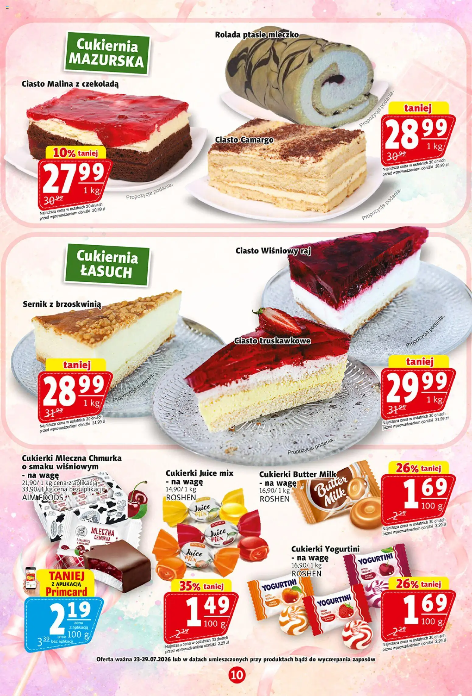 Prim Market gazetka od 23.07.2026 | Strona: 10 | Produkty: Malina, Rolada, Ptasie mleczko, Czekolada