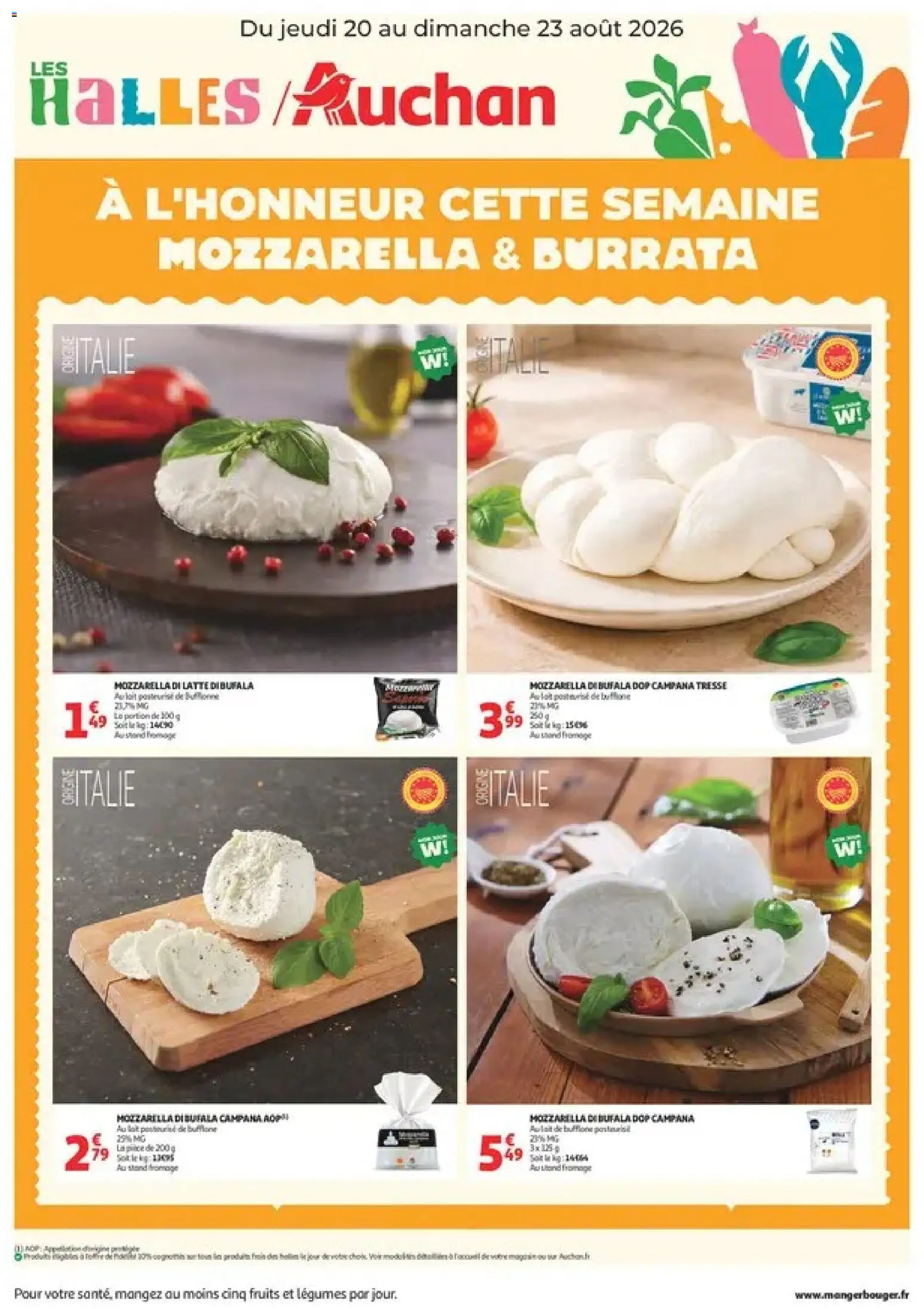 {H1} | Page: 1 | Produits: Mozzarella, Fruits, Fromage, Burrata