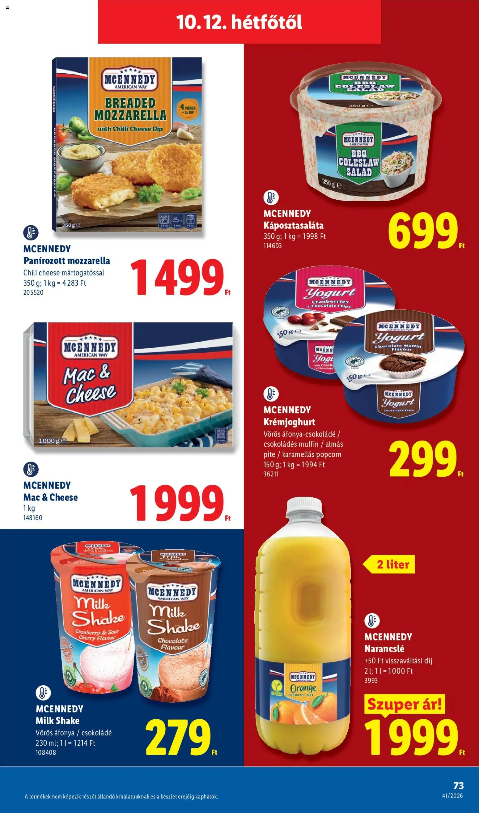 Lidl akciós ujság - amely érvényes a következő dátumtól: 2026.10.08. | Oldal: 73
