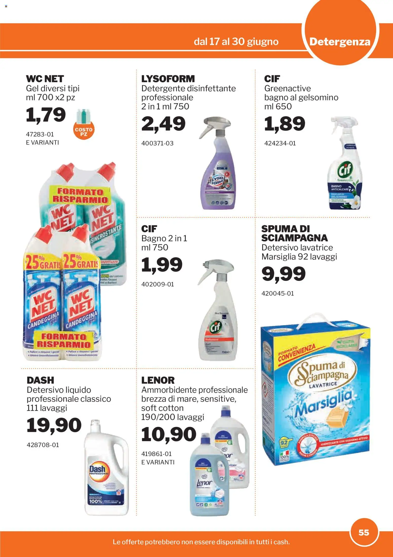 Volantino Sogegross del 17.06.2026 | Pagina: 55 | Prodotti: Detergente, Candeggina, Anticalcare, Lavatrice