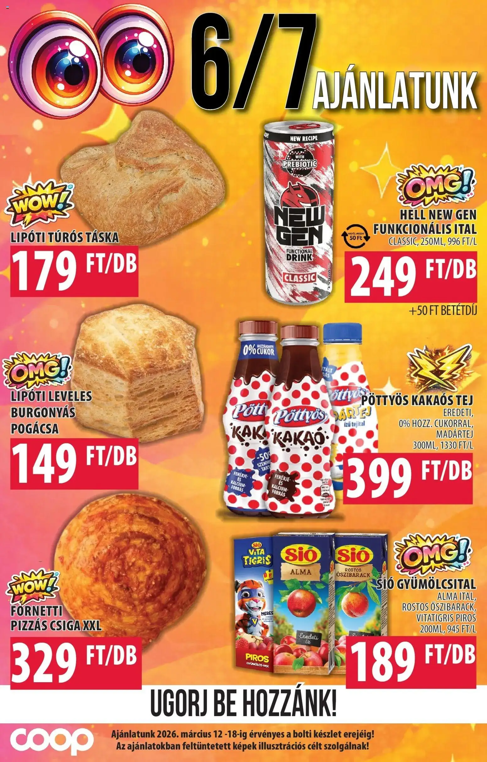 COOP Szolnok akciós ujság - amely érvényes a következő dátumtól: 12.03.2026 | Oldal: 3 | Termékek: Őszibarack, Gyümölcsital, Túrós táska, Alma