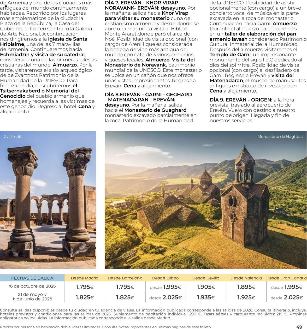 Viajes El Corte Inglés - Club de Vacaciones - Vacaciones Económicas Personalizado │ válido desde el 01/09/2025 | Página: 49 | Productos: Pan, Vino, Cuna