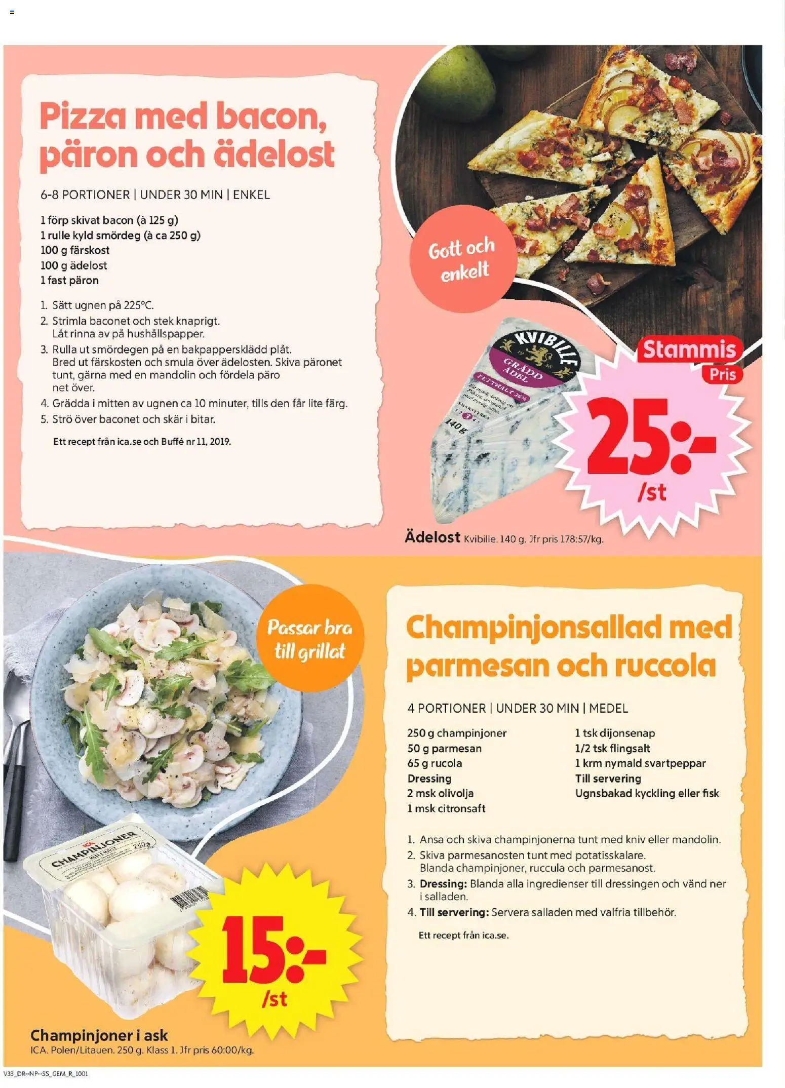 ICA Supermarket reklamblad aktuell från 10/08/2026 | Sida: 6 | Produkter: Fisk, Pizza, Champinjoner, Ingredienser