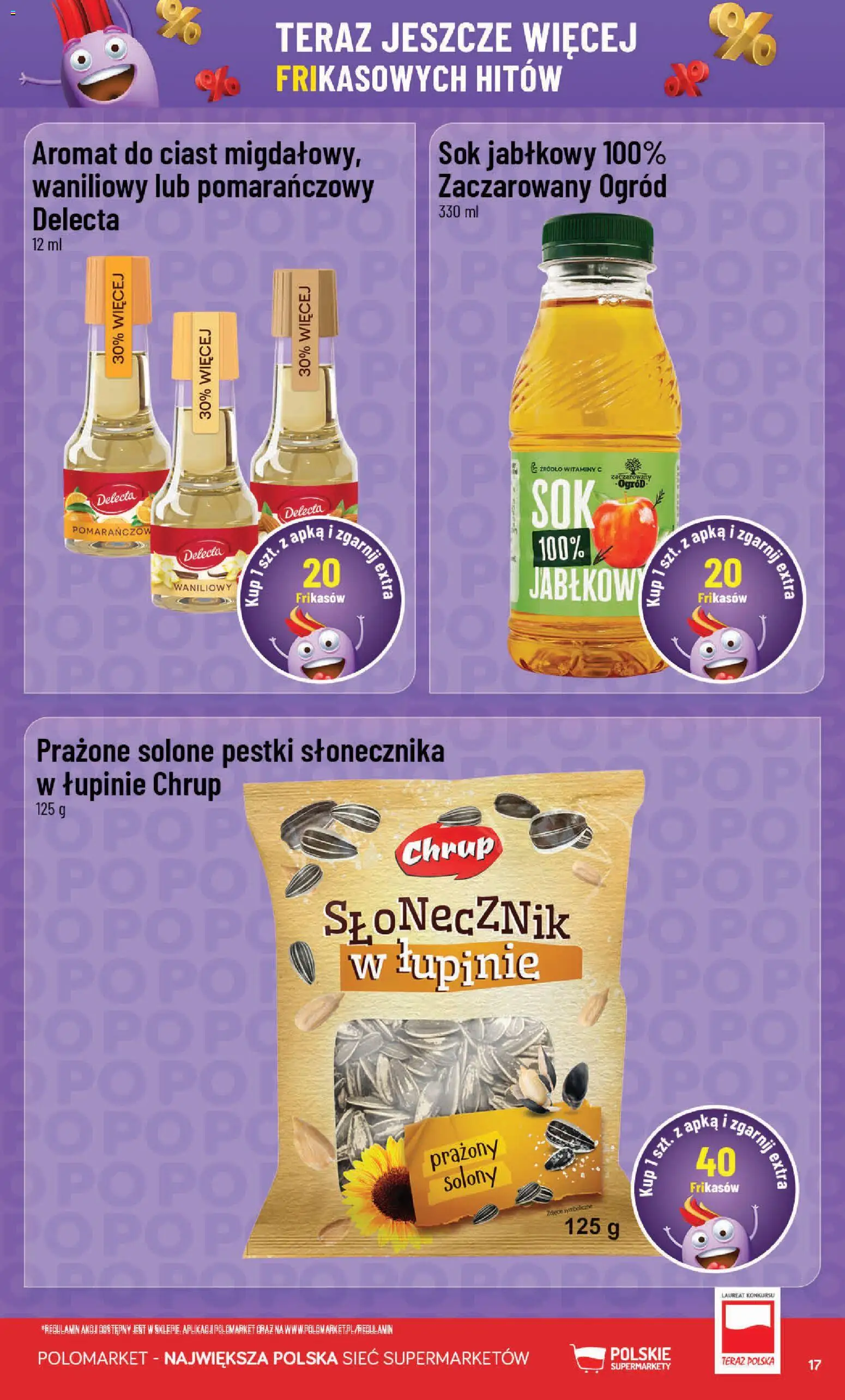 POLOmarket gazetka - Frikasowe Hity od 14.10.2026 | Strona: 17 | Produkty: Sok jabłkowy, Słonecznik, Sok