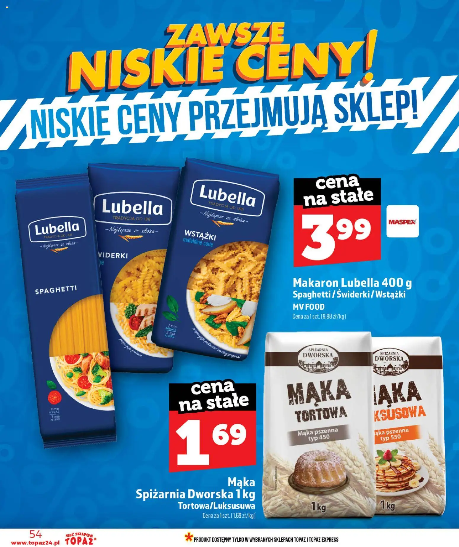Topaz gazetka - Ceny małe na stałe od 18.06.2026 | Strona: 54 | Produkty: Makaron
