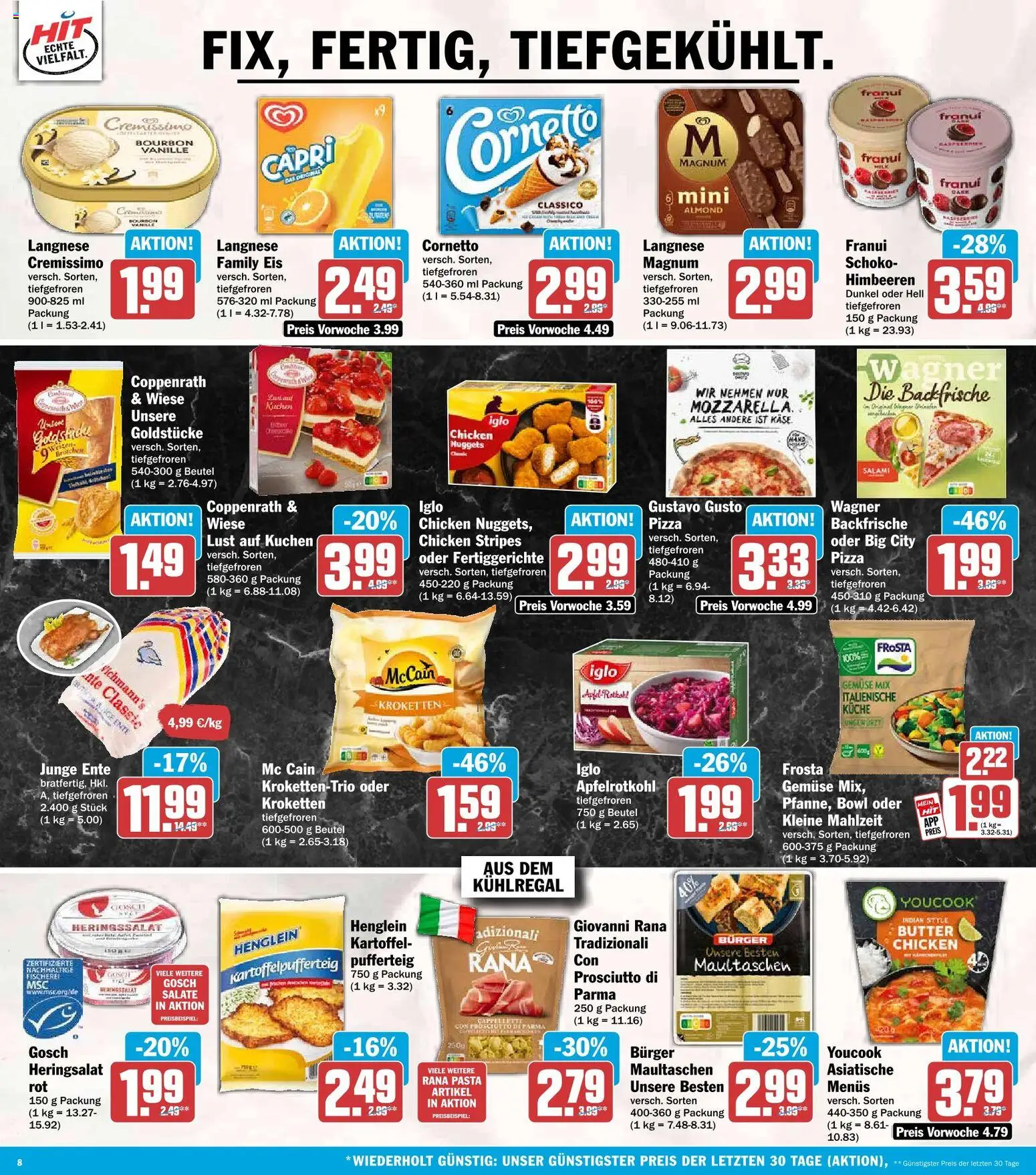 HIT Prospekt – gültig ab 12.10.2026 | Seite: 8 | Produkte: Cremissimo, Butter, Pasta, Kuchen