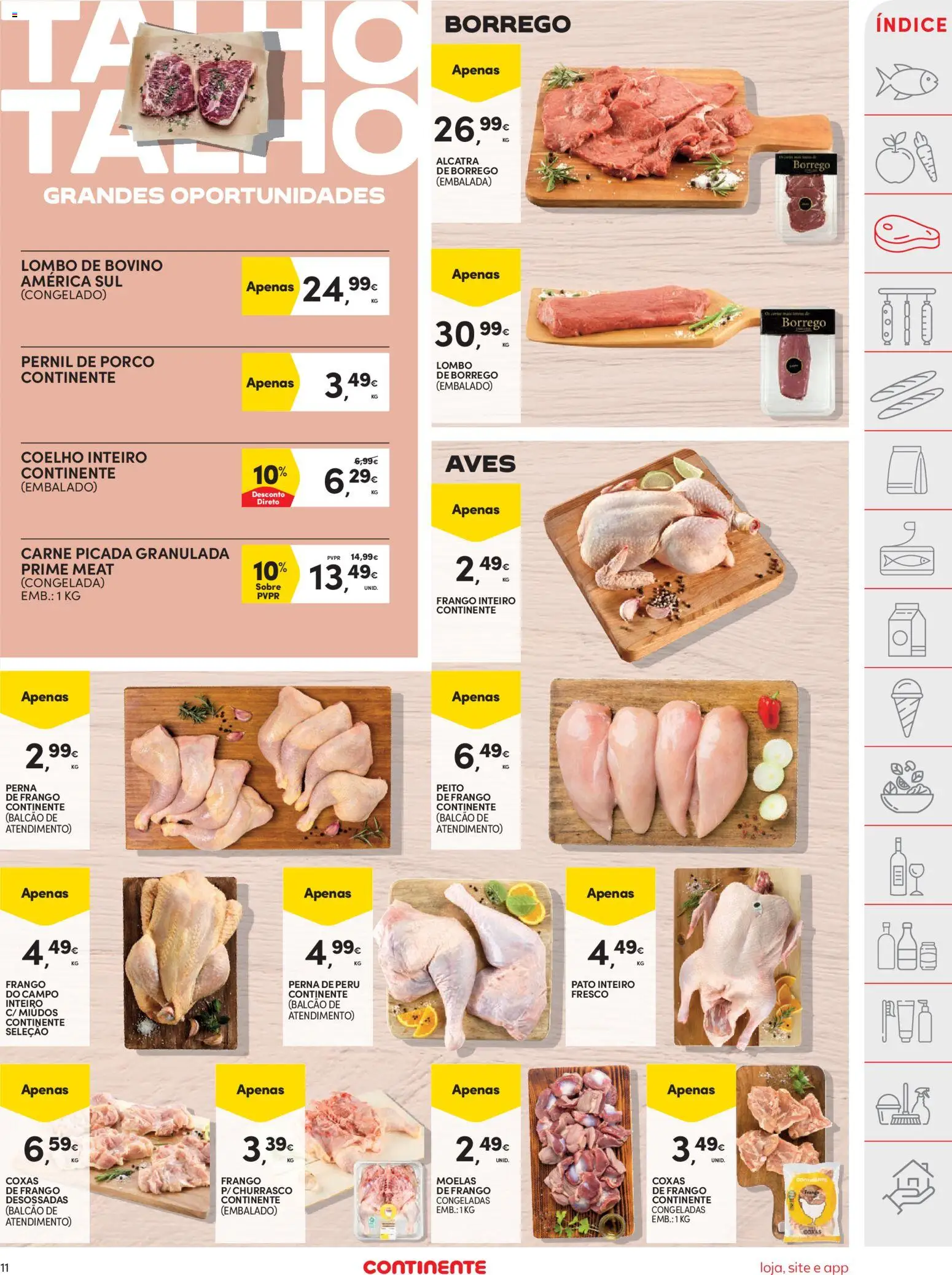 Continente folheto │ válido de 23/06/2026 | Página: 13 | Produtos: Peito de frango, Frango, Peru, Moelas