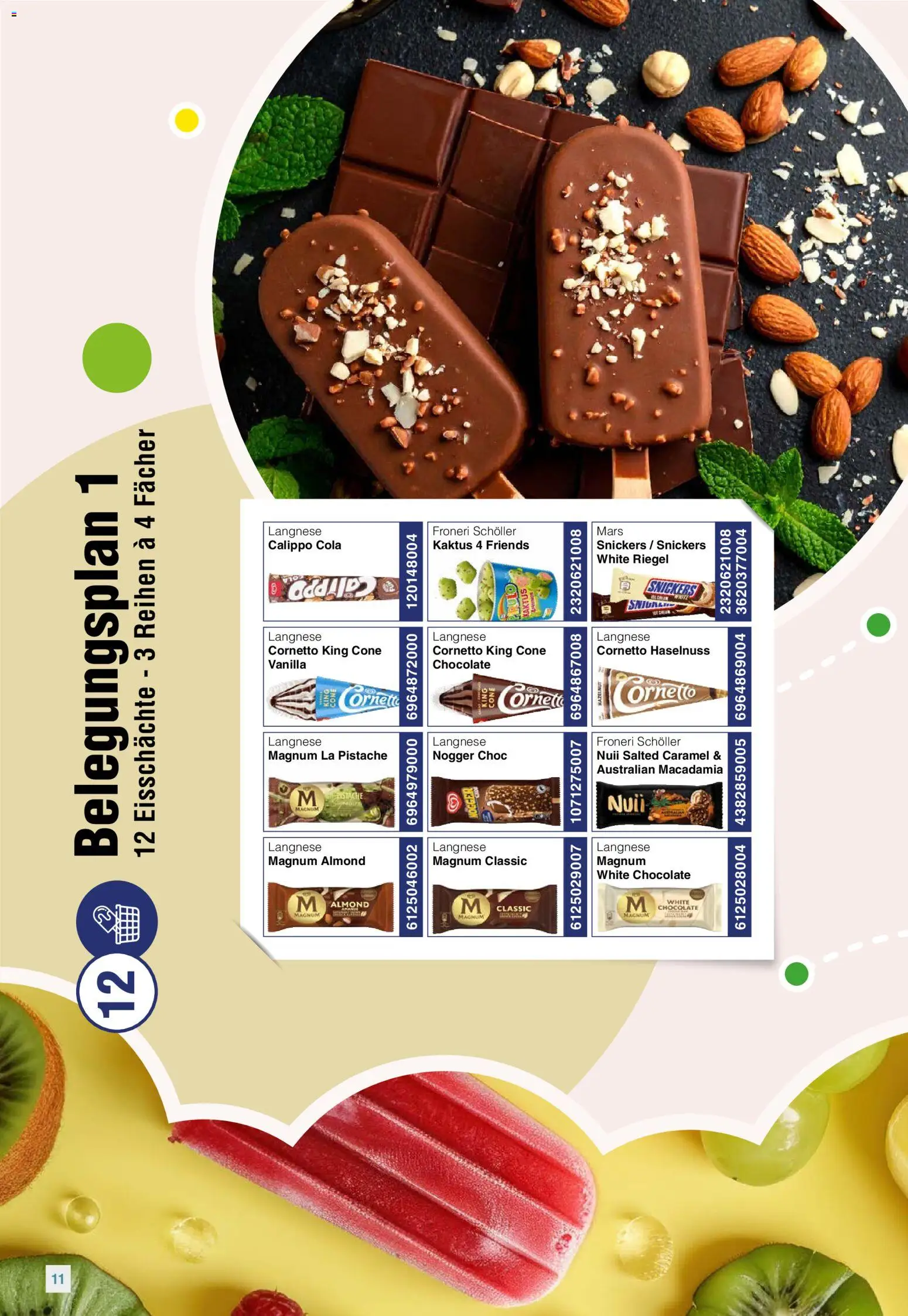 Handelshof Eiskonzept 2026 – gültig ab 01.01.2026 | Seite: 11 | Produkte: Langnese, Cola, Snickers, Mars