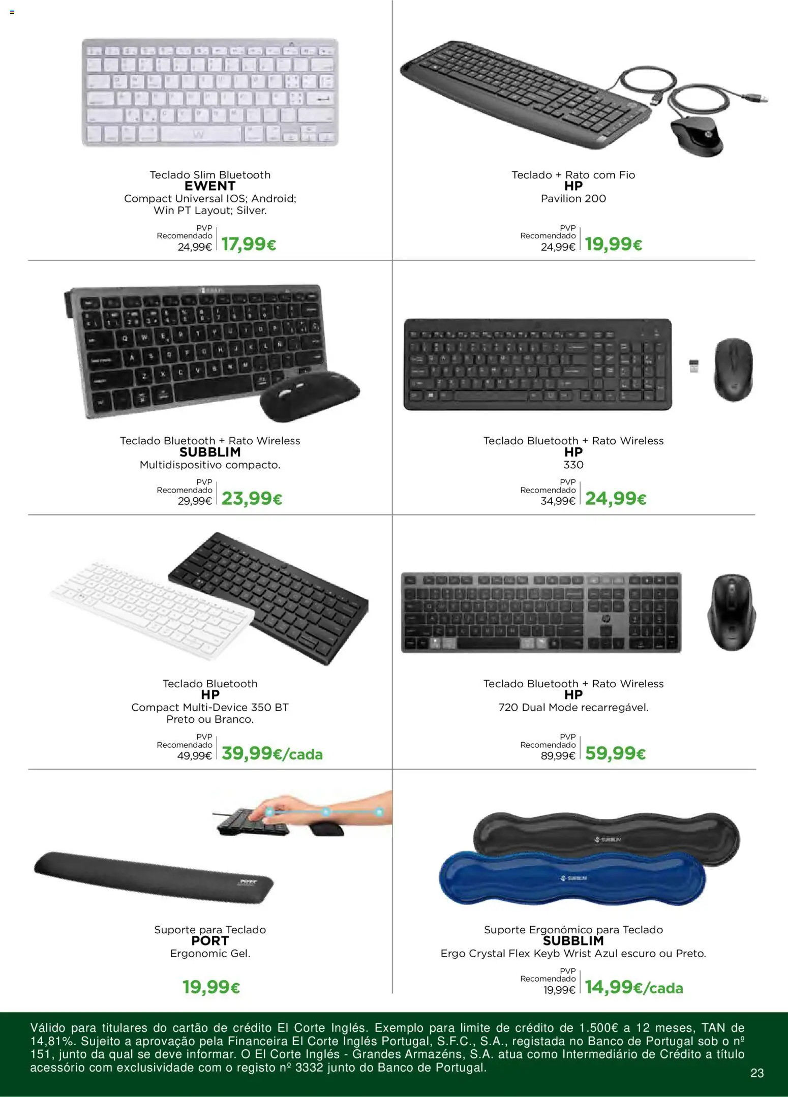 El Corte Ingles Regresso as Aulas │ válido de 28/08/2026 | Página: 23 | Produtos: Teclado, Banco