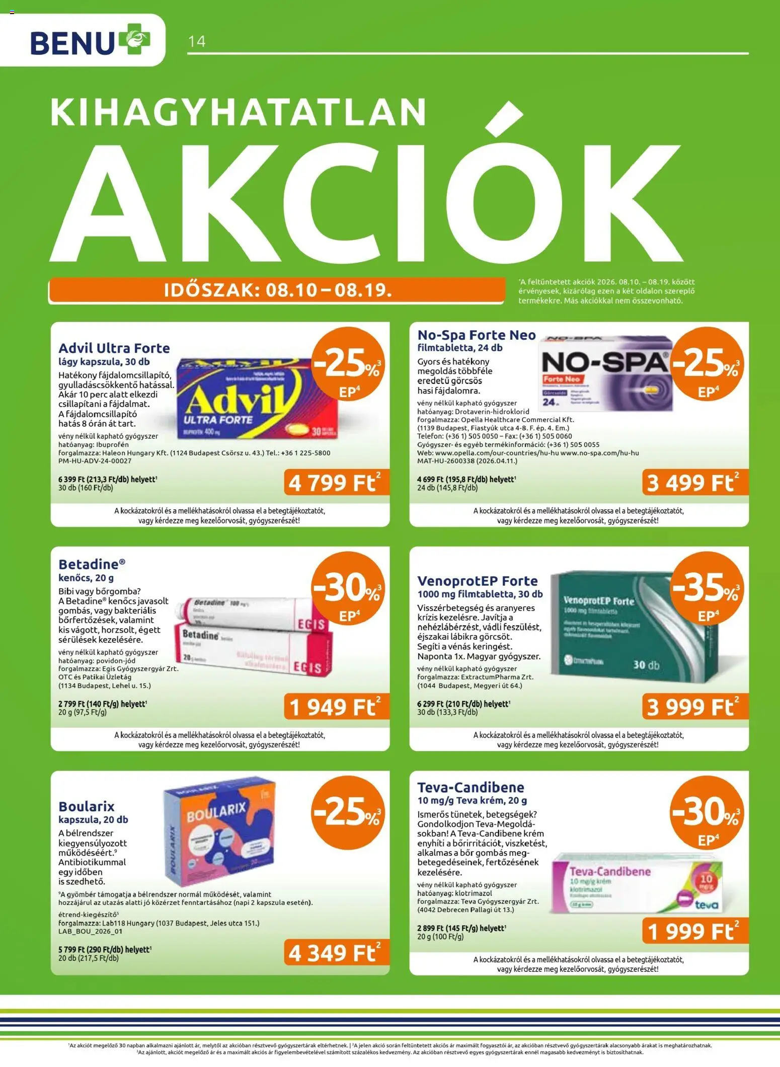 BENU Gyógyszertárak akciós ujság - amely érvényes a következő dátumtól: 2026.08.01. | Oldal: 14 | Termékek: Gyömbér, Bor