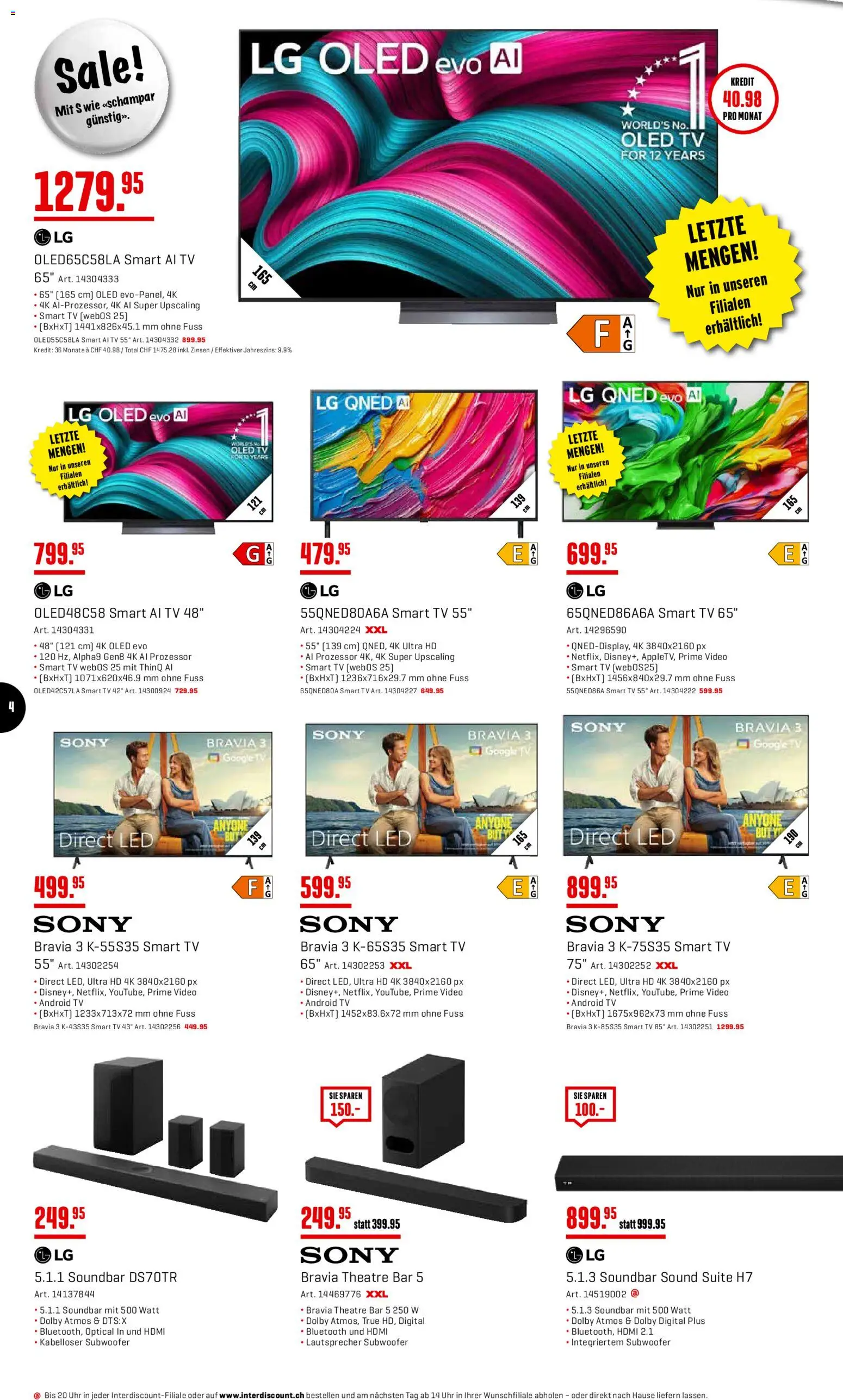 Interdiscount aktionen – gültig ab 21.09.2026 | Seite: 4 | Produkte: Soundbar, Video, Lautsprecher, LG