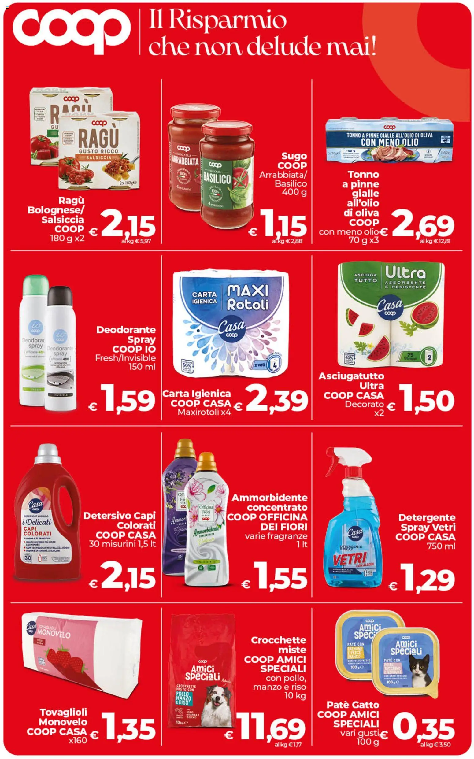 Volantino COOP del 21/08/2026 | Pagina: 9 | Prodotti: Paté, Riso, Olio, Fiori