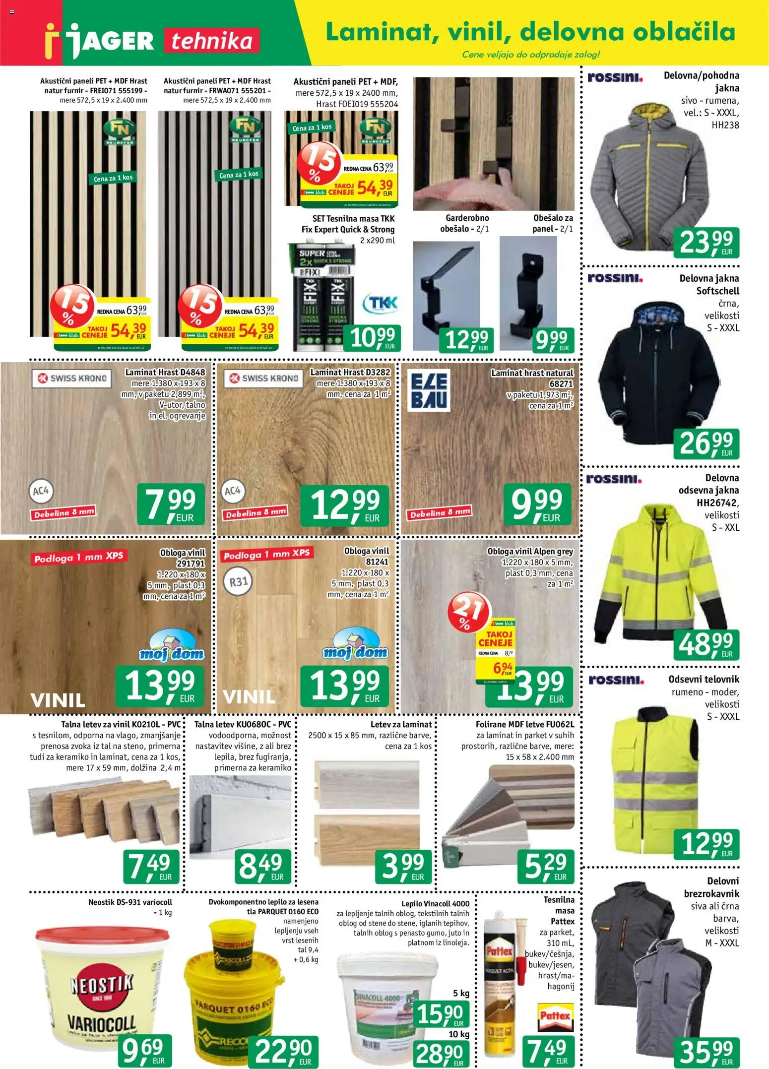 Novi Jager katalog ponudbe – veljaven od 28.10.2026 | Stran: 9 | Izdelki: Letev, Oblacila, Lepilo, Brezrokavnik