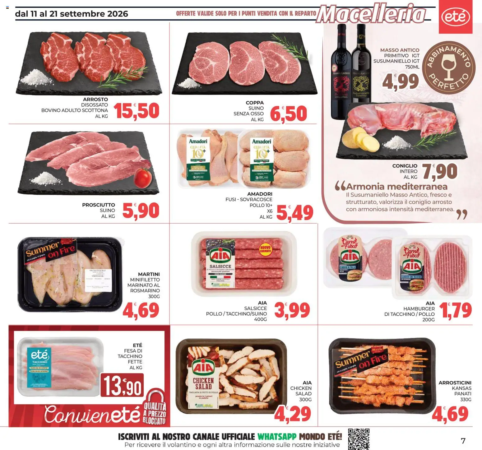 Volantino Eté del 11/09/2026 | Pagina: 7 | Prodotti: Bovino, Arrosto, Pollo, Carne