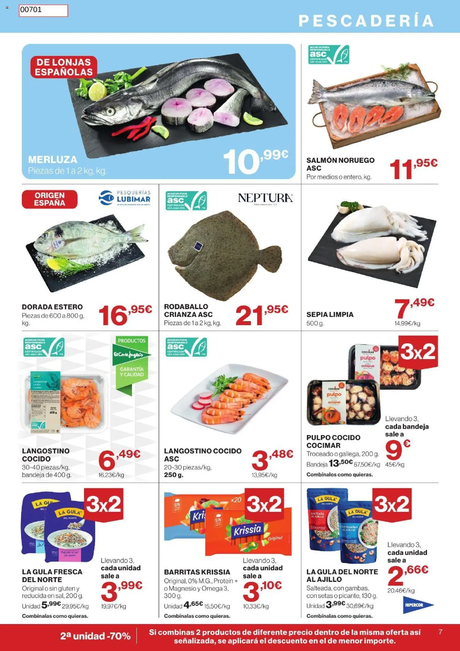 Hipercor catálogo │ válido desde el 26/08/2026 | Página: 7 | Productos: Setas, Omega, Salmón, Bandeja