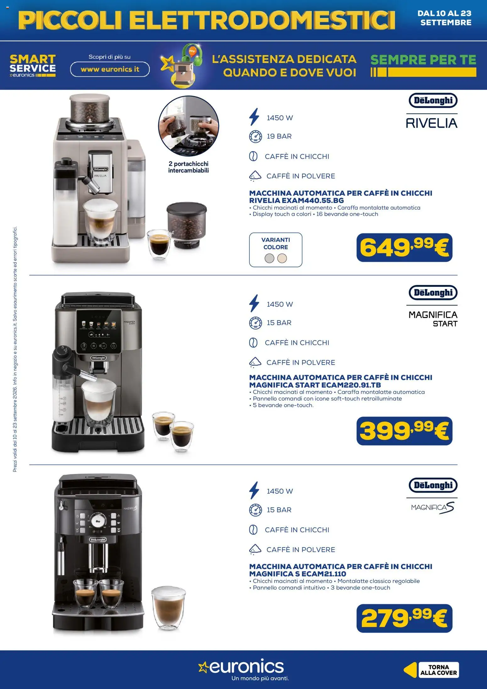 Volantino Euronics del 10/09/2026 | Pagina: 5 | Prodotti: Caraffa, Caffè, Tè, Bevande