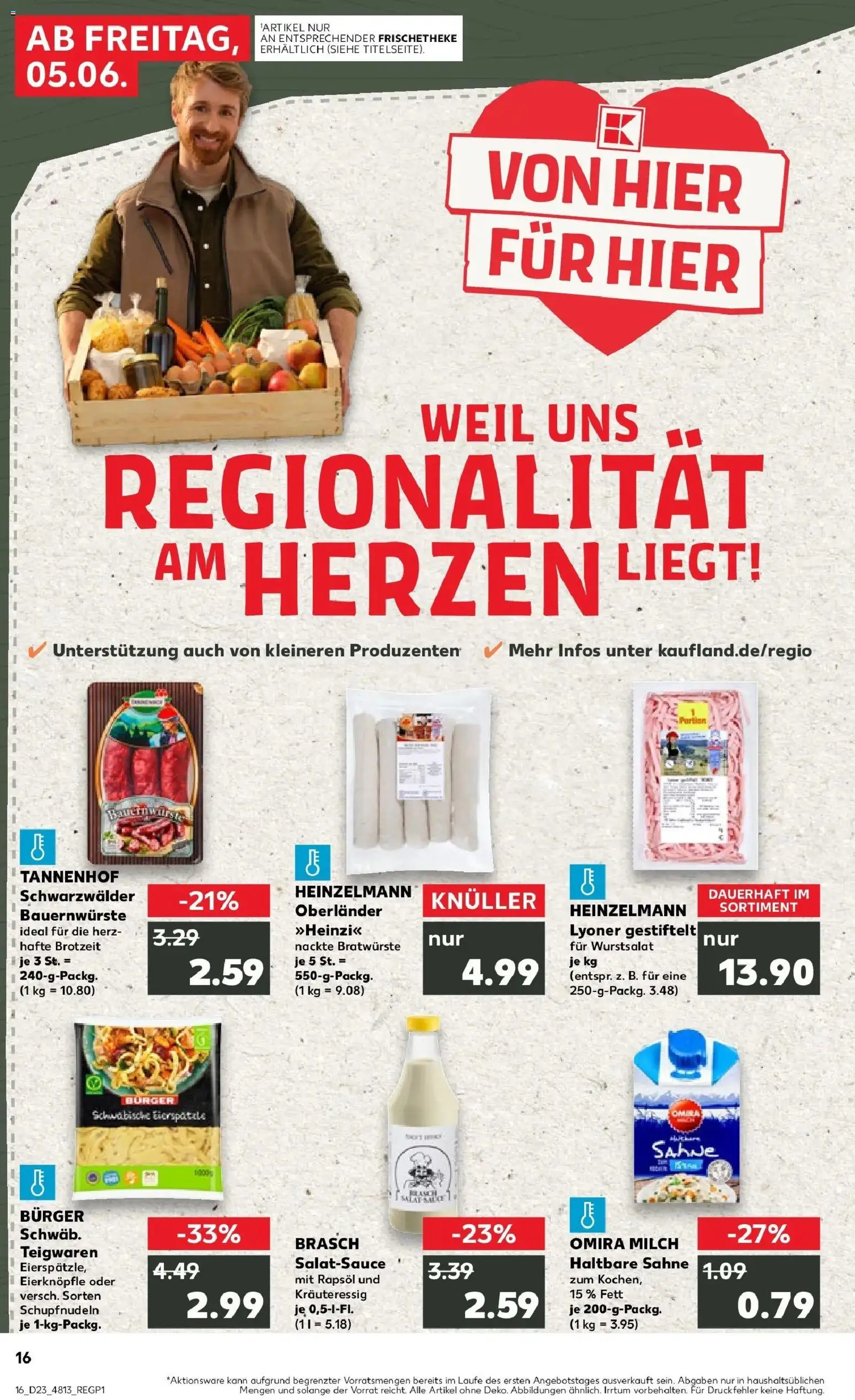 Kaufland Prospekt Radolfzell Am Bodensee – gültig ab 01.06.2026 | Seite: 23 | Produkte: Milch, Rapsöl, Burger, Sahne