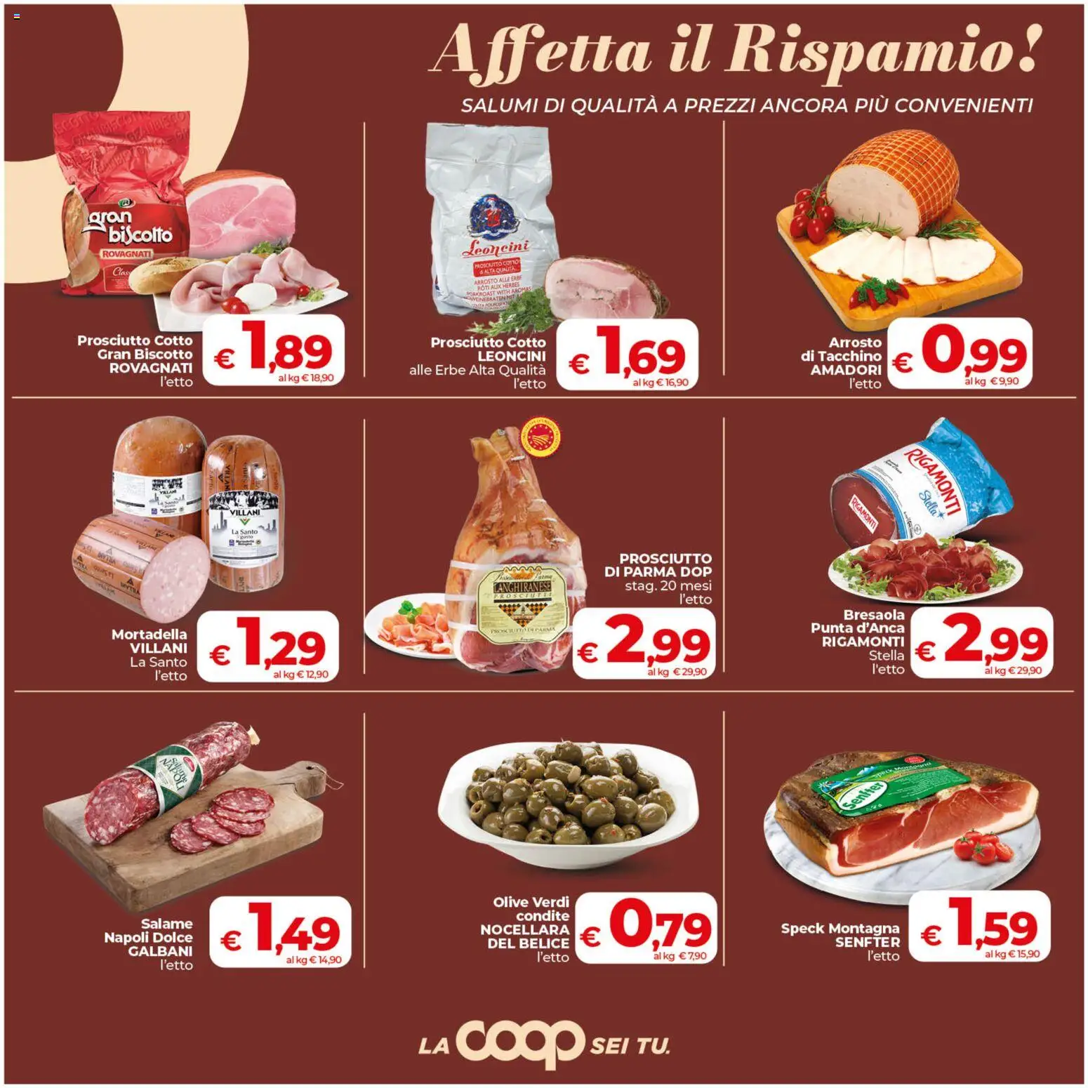 Volantino COOP del 04.06.2026 | Pagina: 13 | Prodotti: Speck, Bresaola, Tacchino, Mortadella