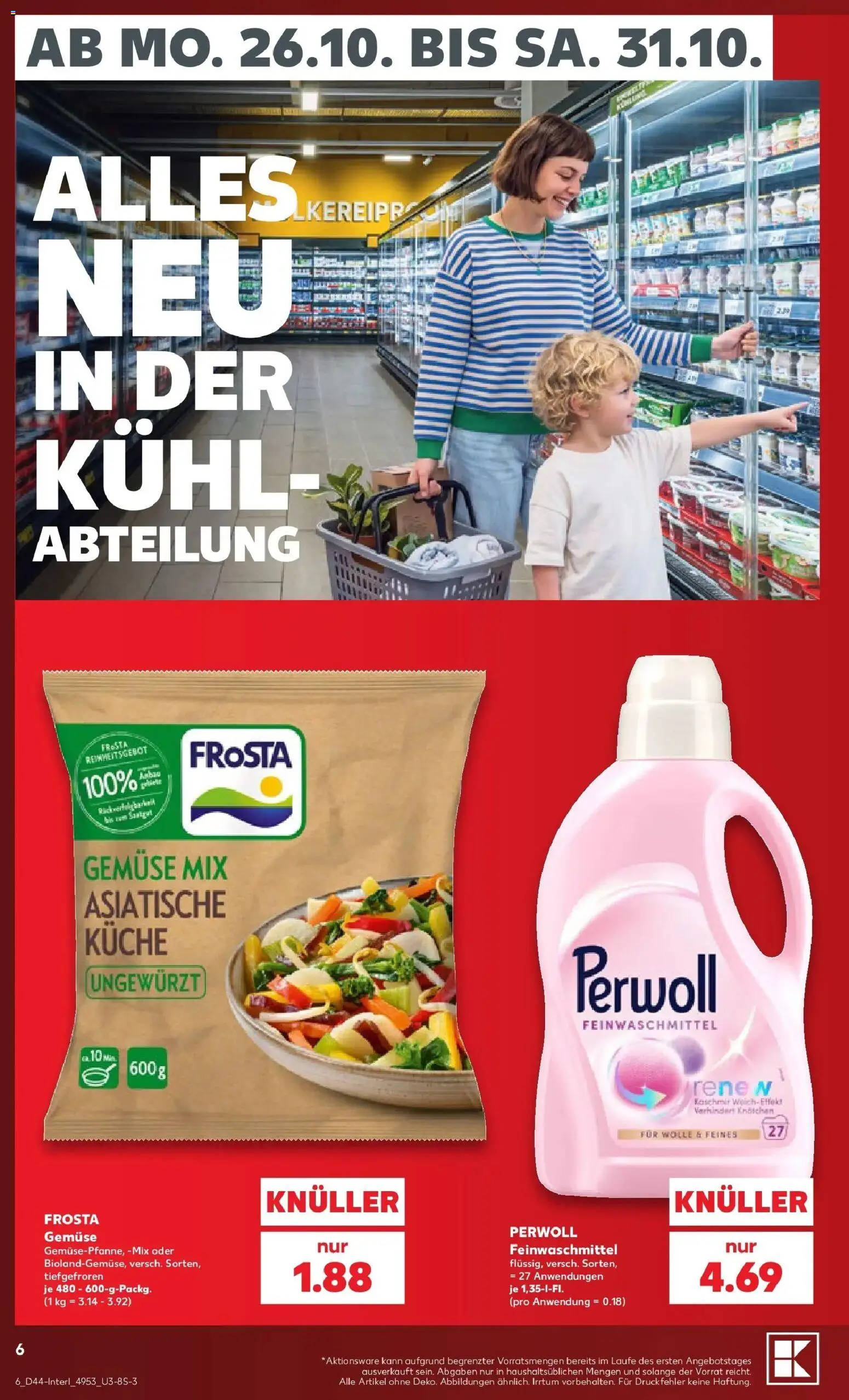 Prospekt Kaufland ab 26.10.2026 » Angebote Online zum Blättern | Seite: 10 | Produkte: Küche, Perwoll, Frosta, Gemüse