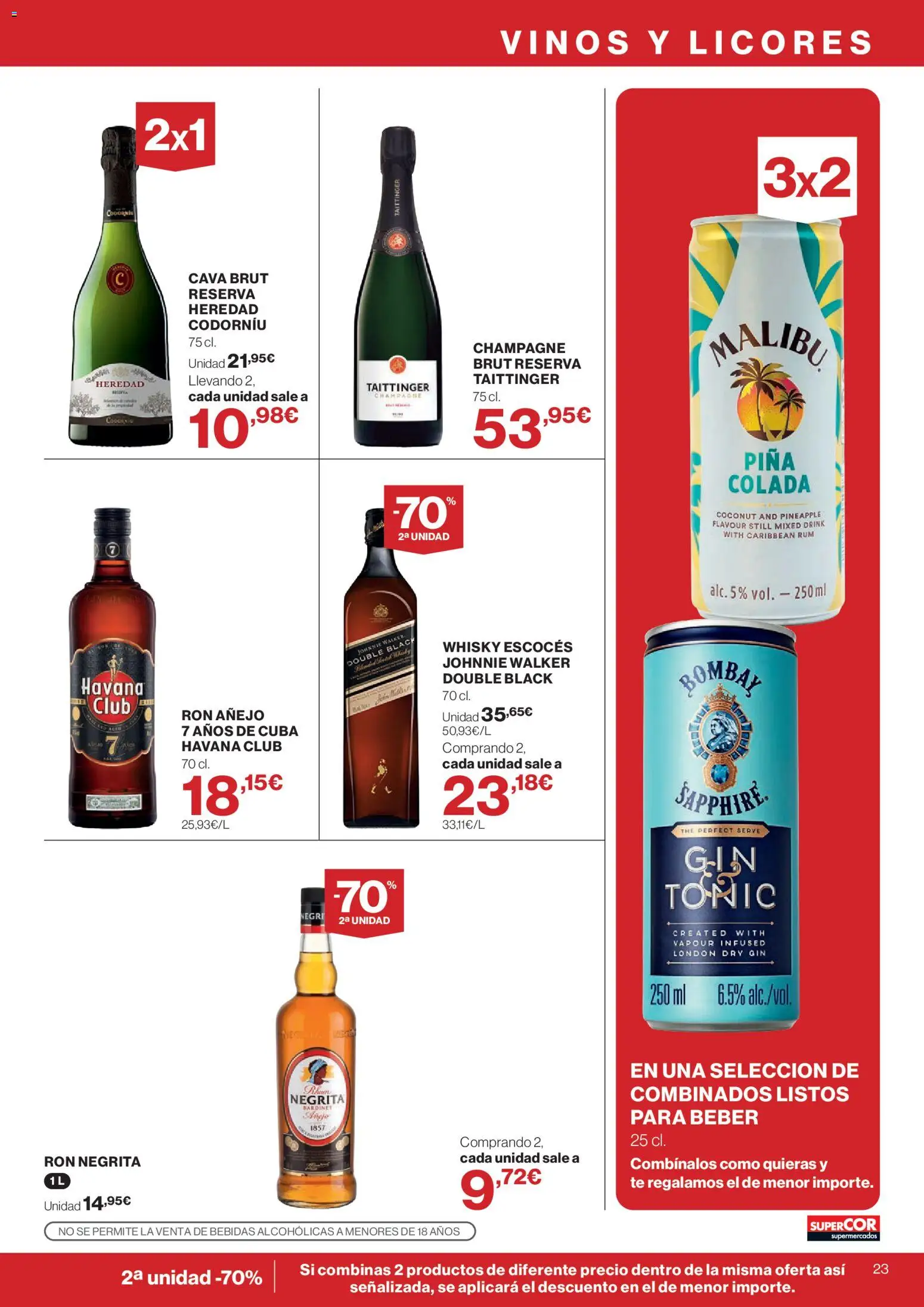 Supercor Canarias │ válido desde el 26/08/2026 | Página: 23 | Productos: Ron, Piña, Whisky, Bebidas
