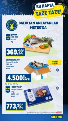 02.06.2026 tarihinden itibaren geçerli olan Metro kataloğu önizlemesi | Sayfa: 5 | Ürünler: Mezgit, Çipura