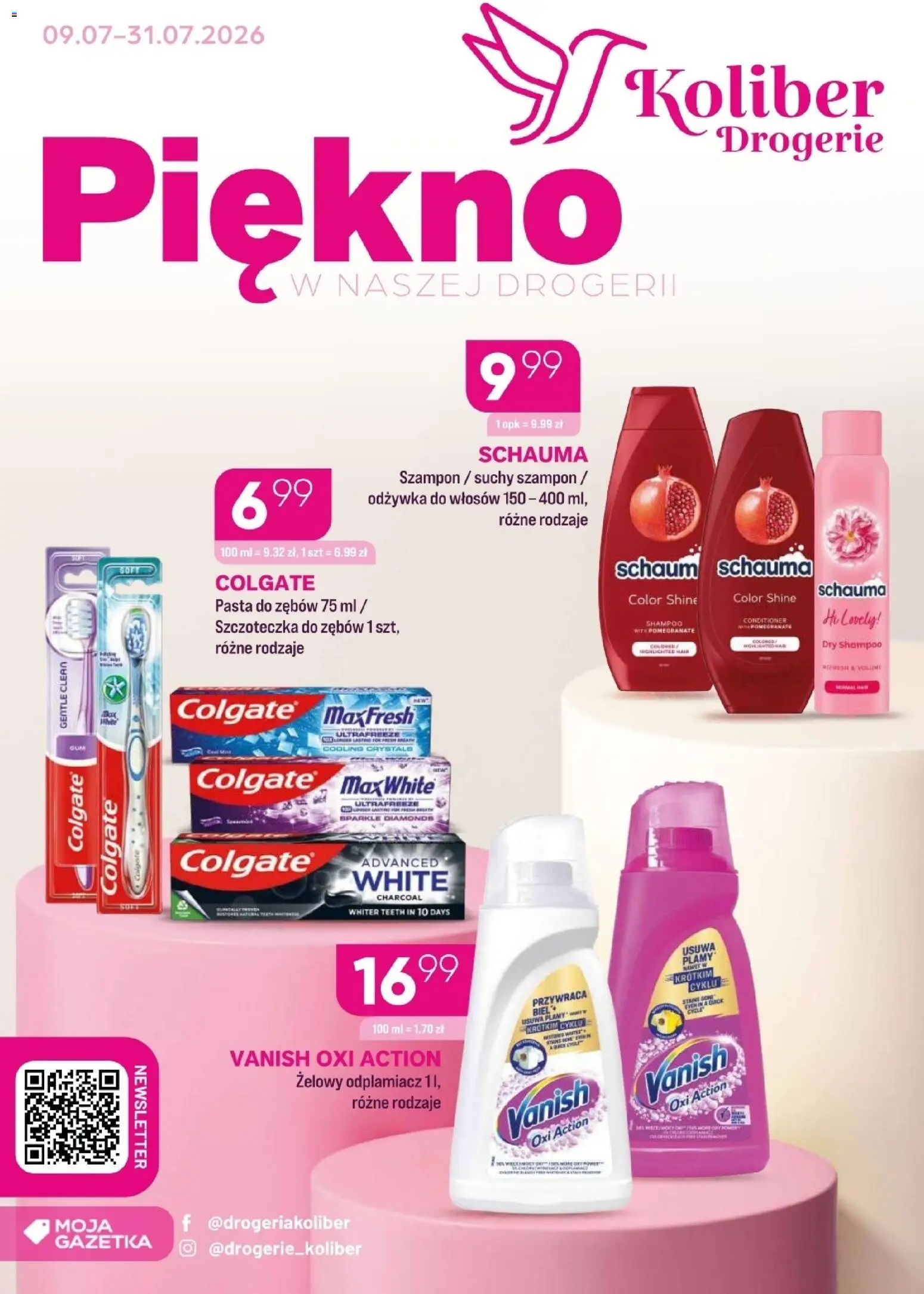 Koliber gazetka od 09.07.2026 | Strona: 1 | Produkty: Odżywka, Odżywka do włosów, Szczoteczka do zębów, Odplamiacz