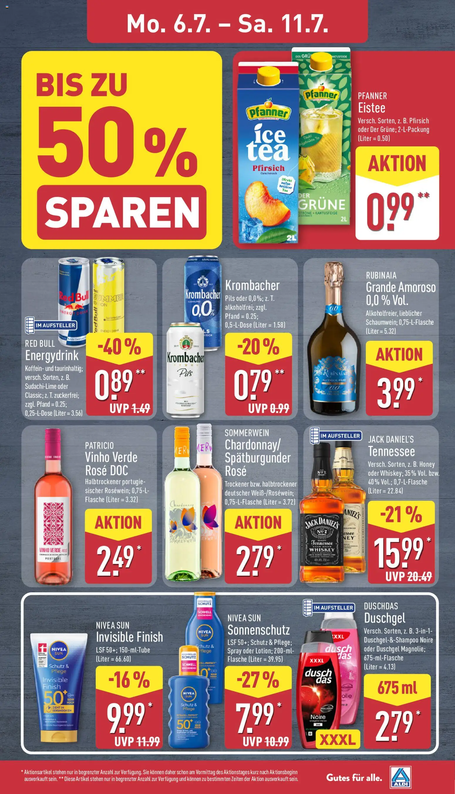 Aldi Prospekt – gültig ab 06.07.2026 | Seite: 9 | Produkte: Jack Daniel's, Finish, Shampoo, Duschgel