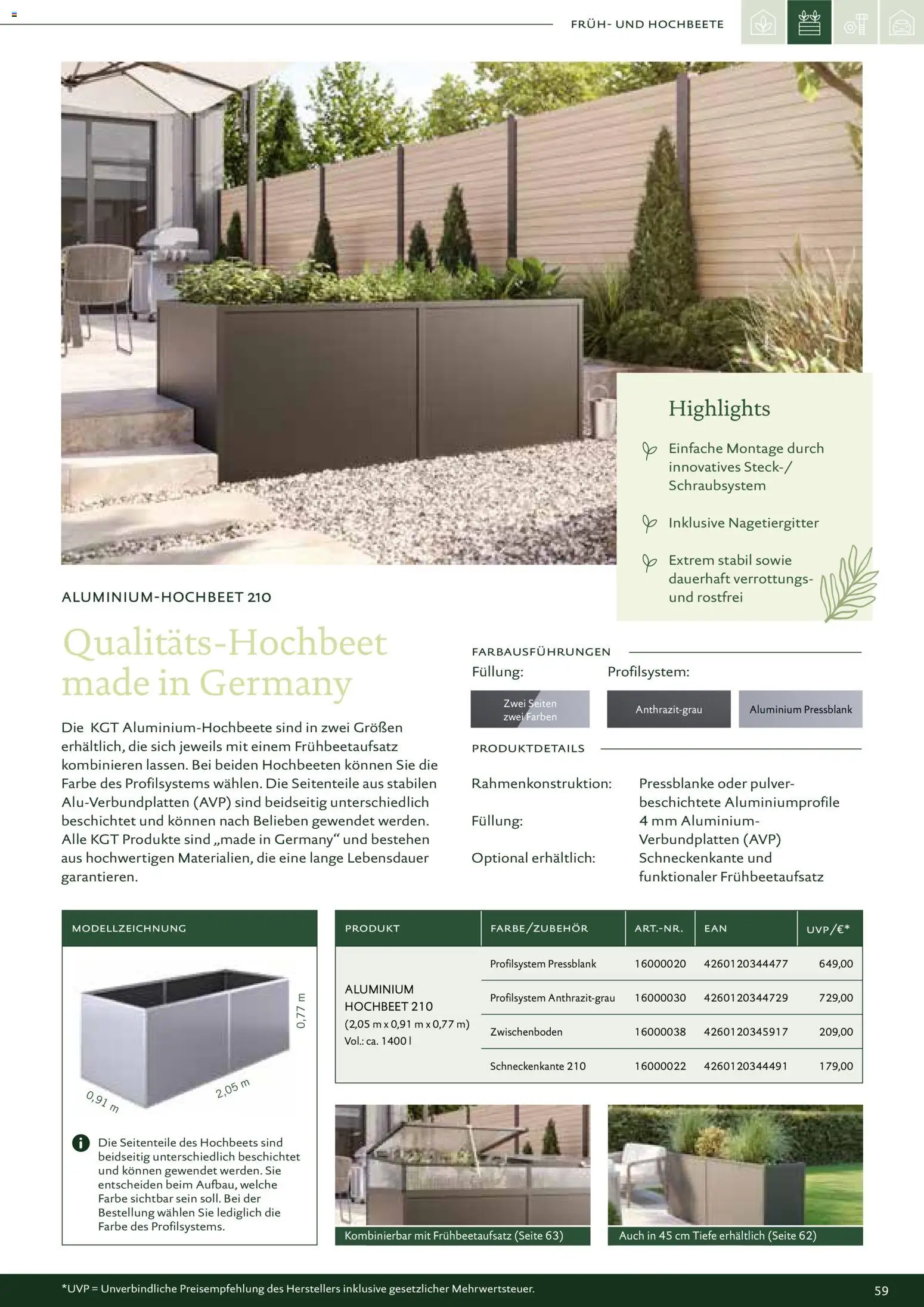 Dehner KGT – Kreative Gartentechnik – gültig ab 01.01.2026 | Seite: 59 | Produkte: Hochbeet