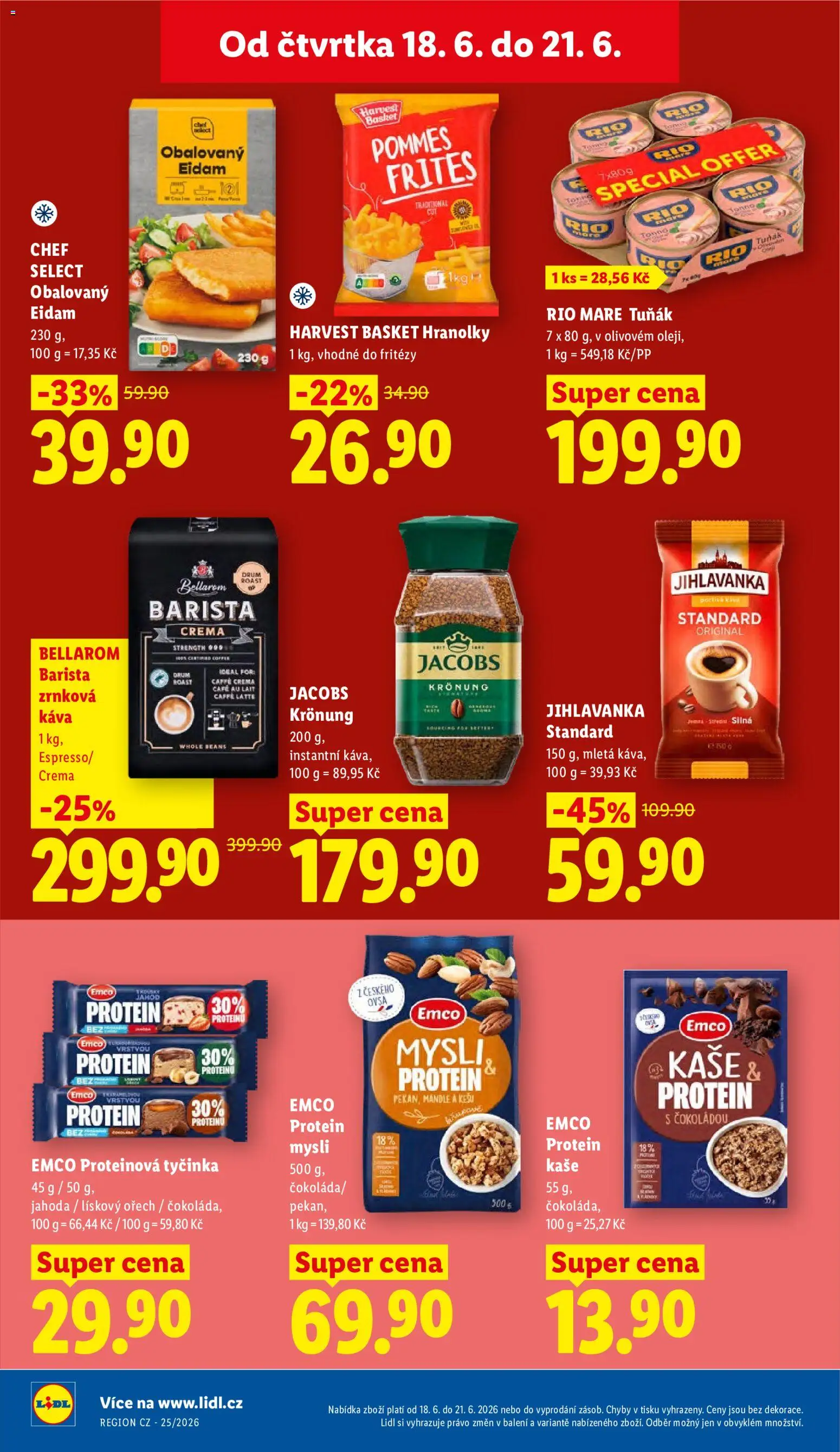 Lidl leták od 18.06.2026 | Strana: 20 | Produkty: Tuňák, Jihlavanka, Eidam, Jacobs