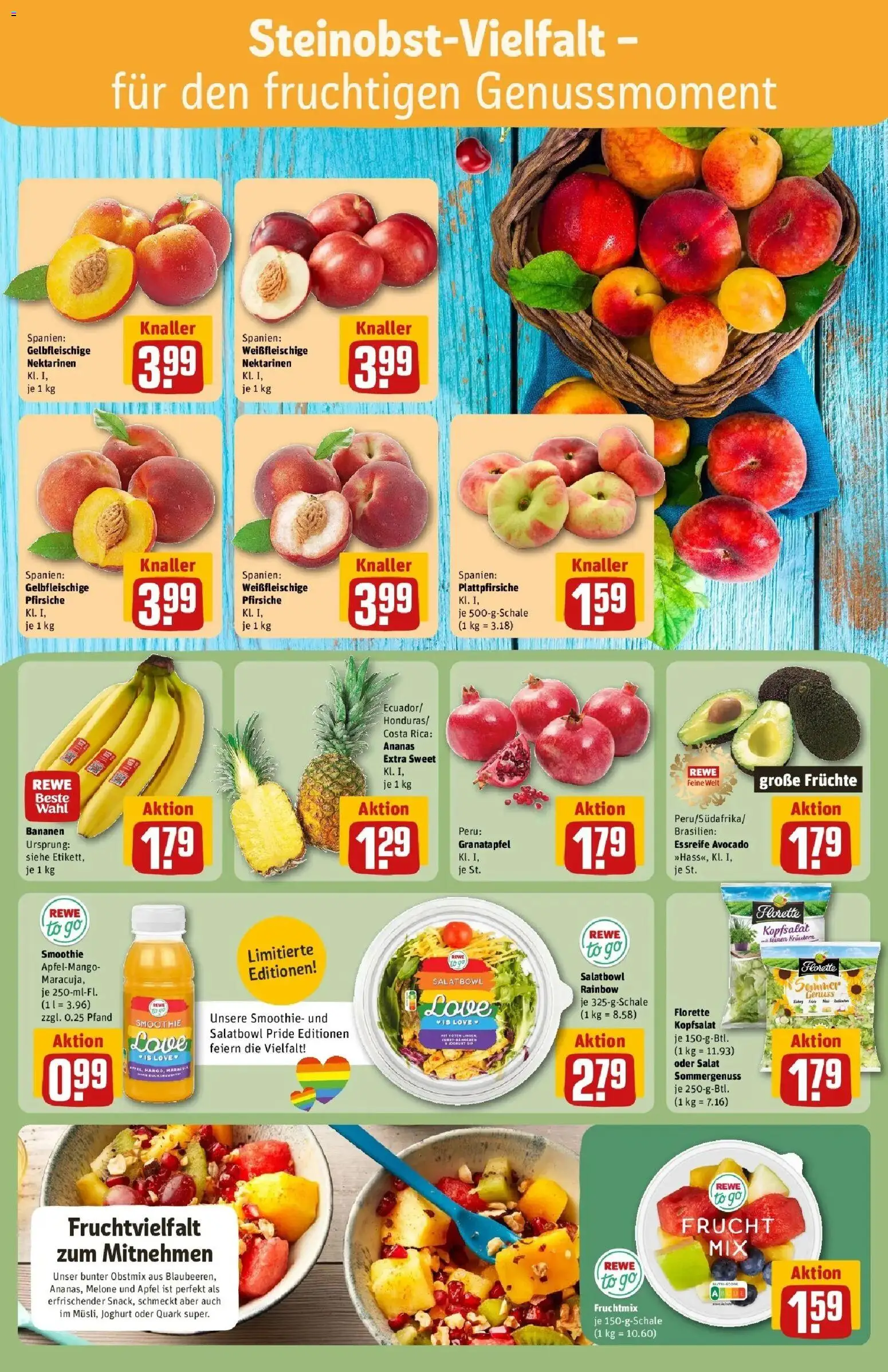 Rewe Prospekt Butzbach – gültig ab 08.06.2026 | Seite: 6 | Produkte: Nektarinen, Bananen, Ananas, Melone