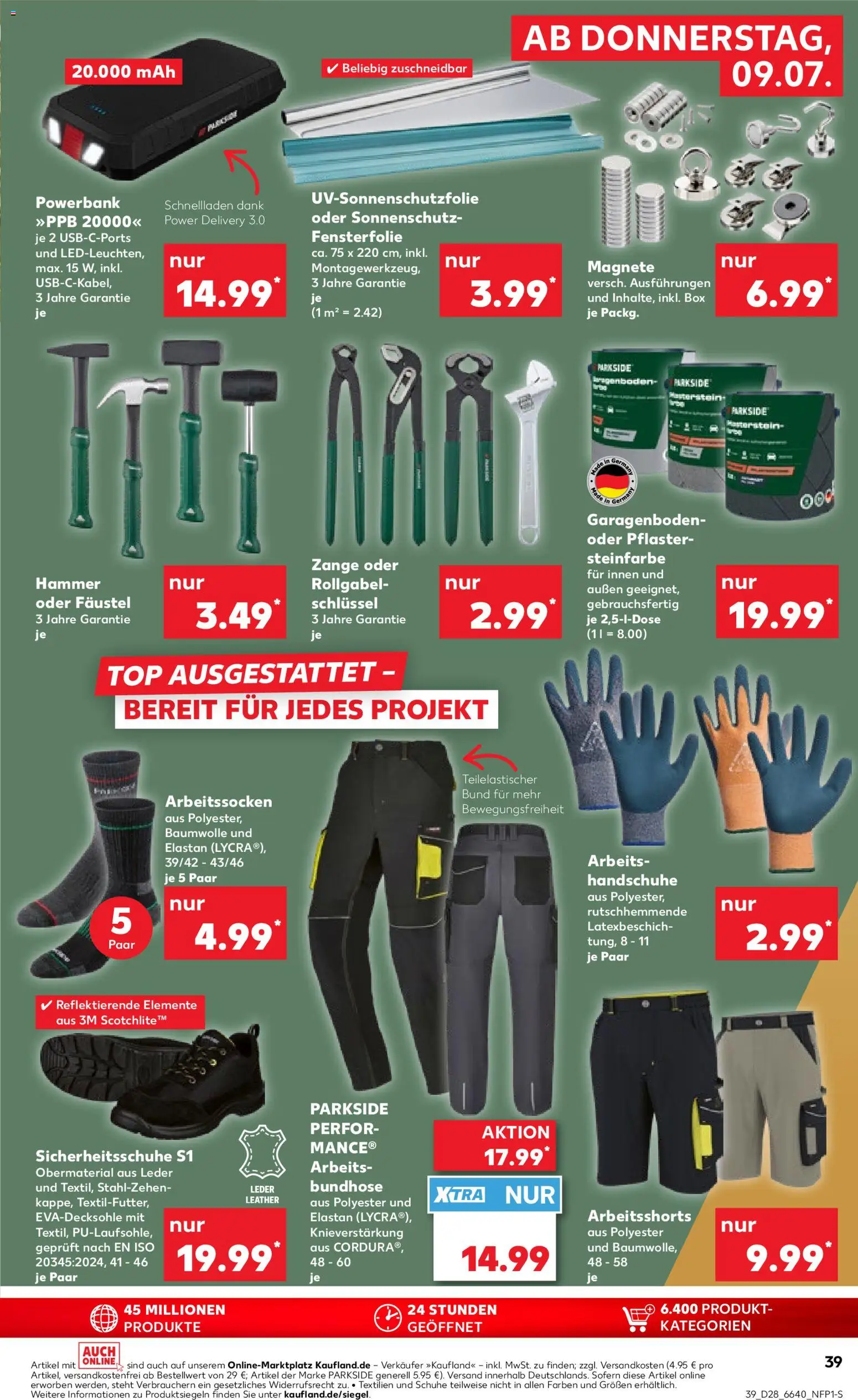 Kaufland Prospekt Speyer – gültig ab 09.07.2026 | Seite: 39 | Produkte: Top, Box, Handschuhe, Powerbank