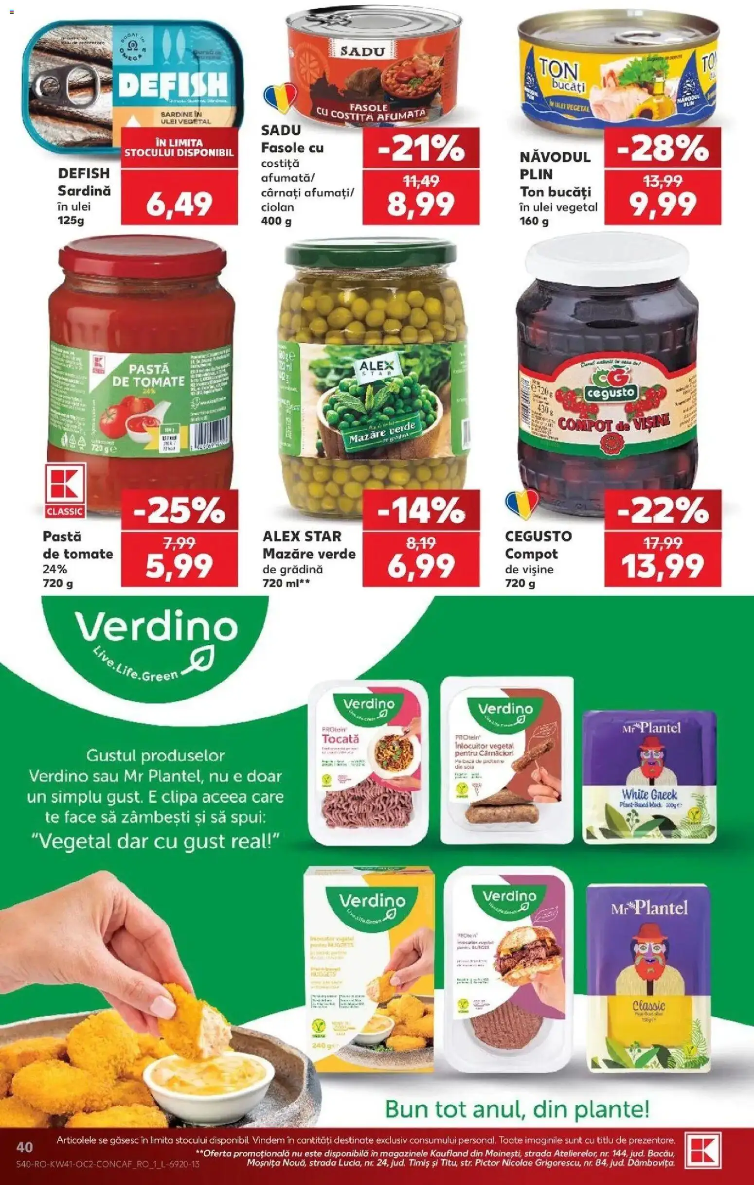 Noul catalog Kaufland – valabil de la 07.10.2026 | Pagină: 40 | Produse: Mazăre, Ulei, Compot, Sardine