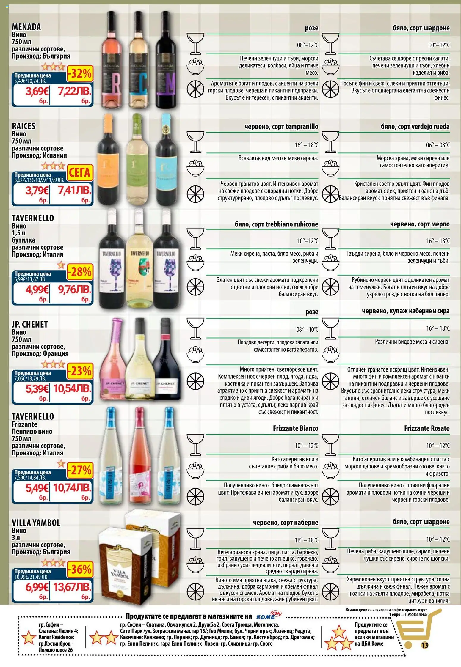 {H1} | Страница: 14 | Продукти: Вино, Сладко, Месо, Аромат