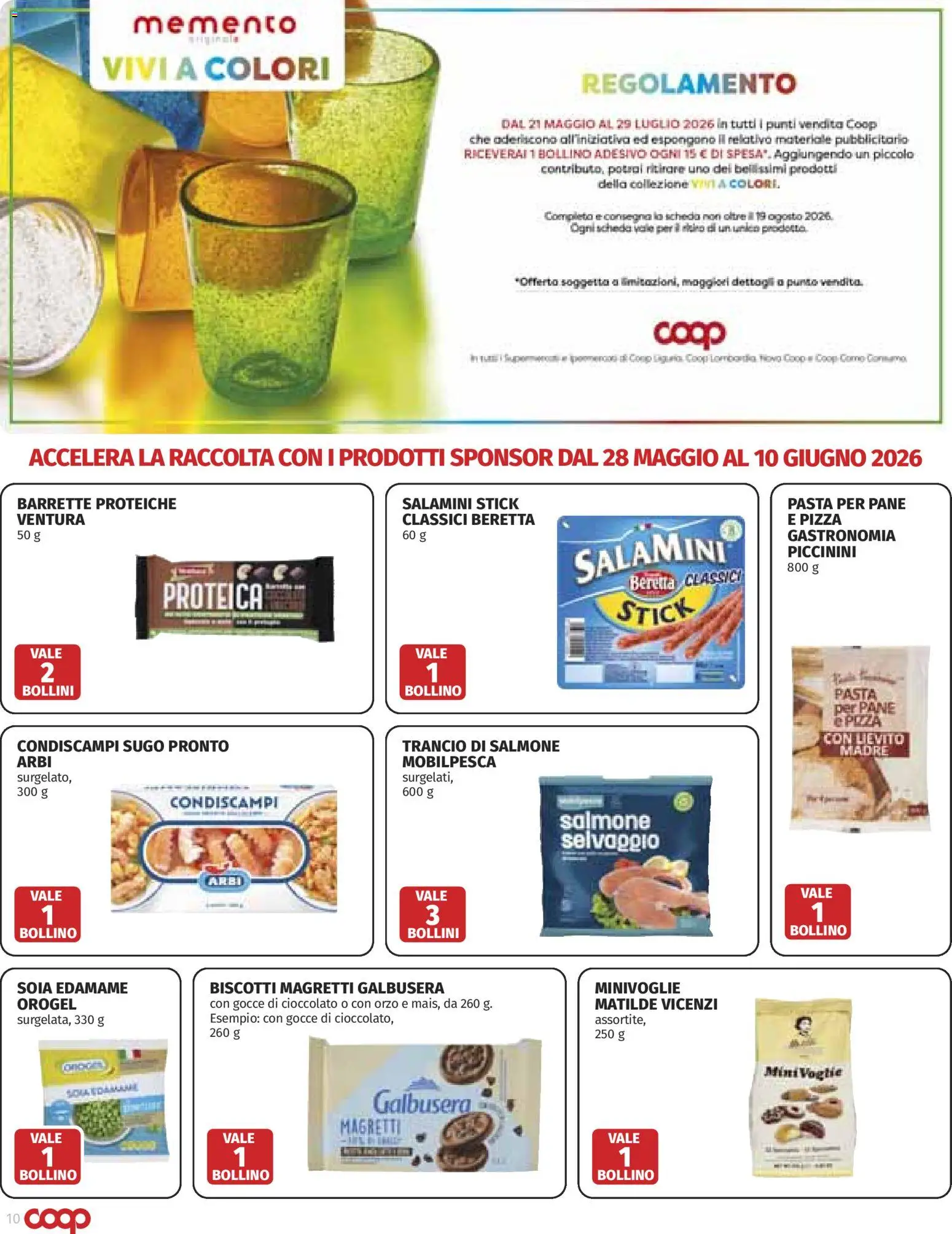 Volantino COOP del 28.05.2026 | Pagina: 10 | Prodotti: Cioccolato, Salmone, Biscotti, Sugo