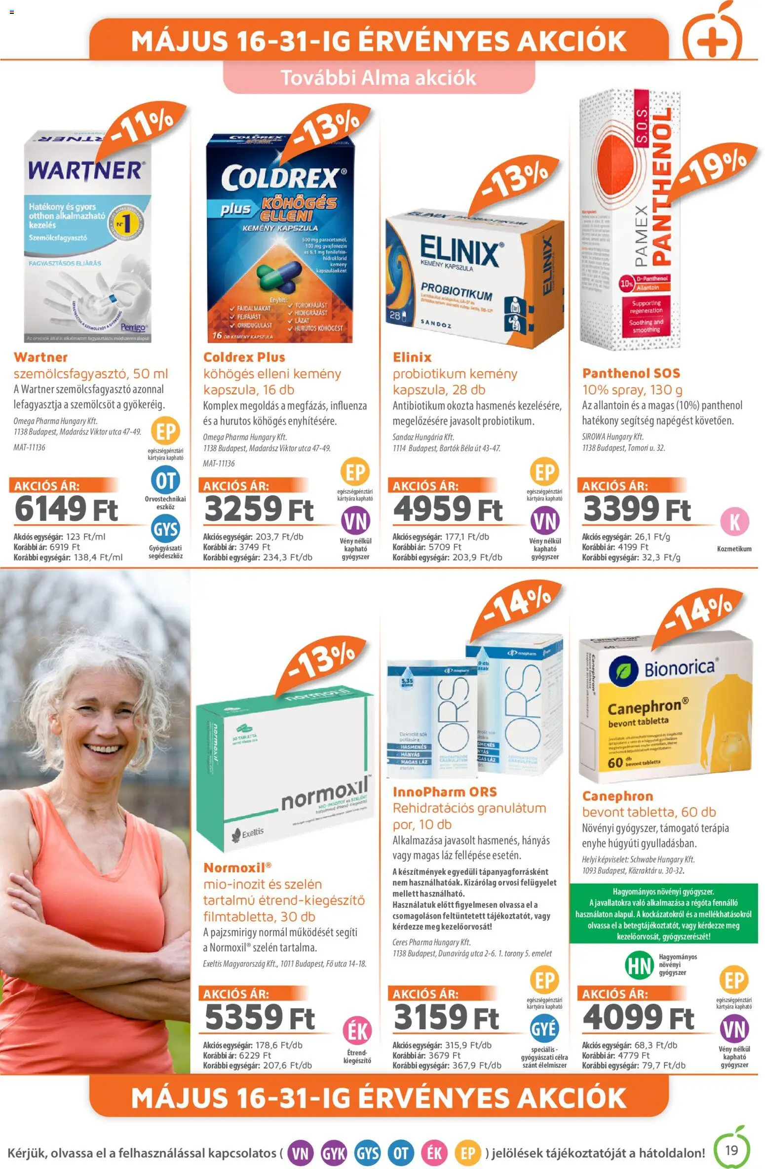 Alma Gyógyszertárak akciós ujság - amely érvényes a következő dátumtól: 01.05.2026 | Oldal: 19 | Termékek: Alma