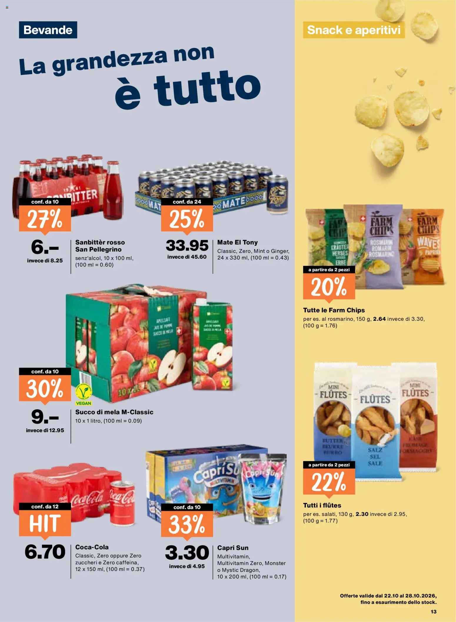 Migros aktionen IT – gültig ab 22.10.2026 | Seite: 13 | Produkte: Coca Cola, Chips