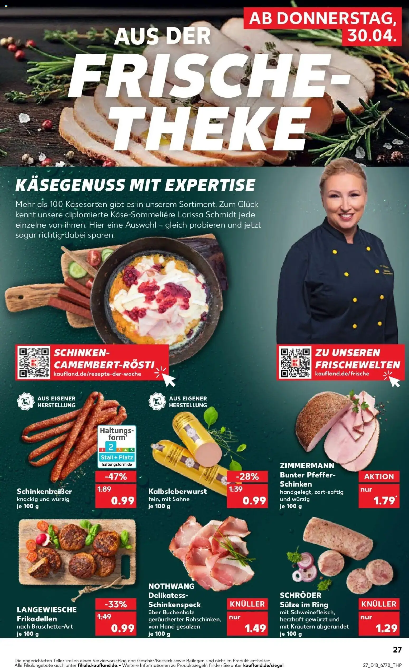 Kaufland Prospekt Borken	 – gültig ab 30.04.2026 | Seite: 27 | Produkte: Theke, Pfeffer, Schinken, Sahne
