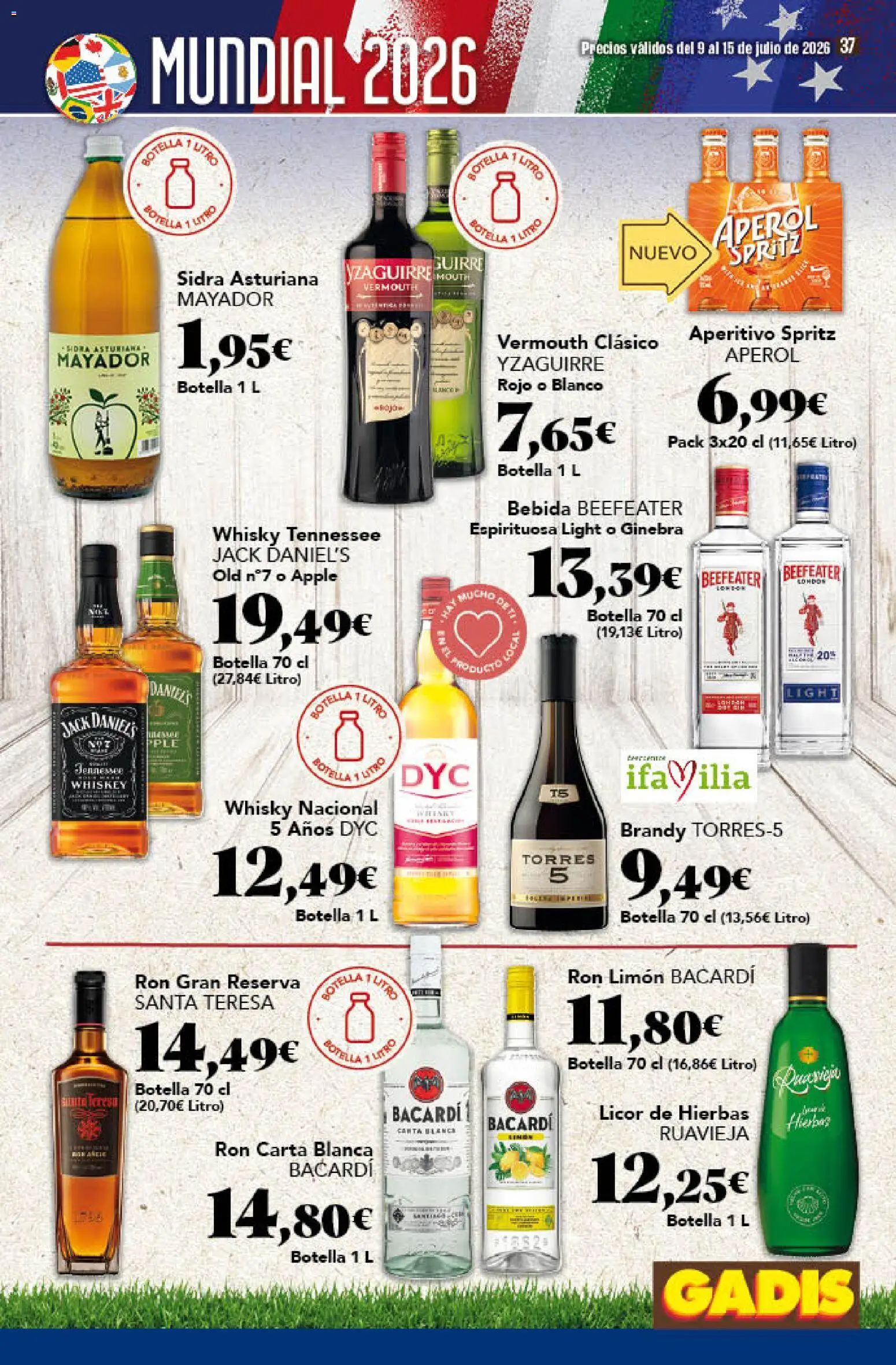 Gadis folleto │ válido desde el 09/07/2026 | Página: 37 | Productos: Licor, Ron, Whisky, Apple
