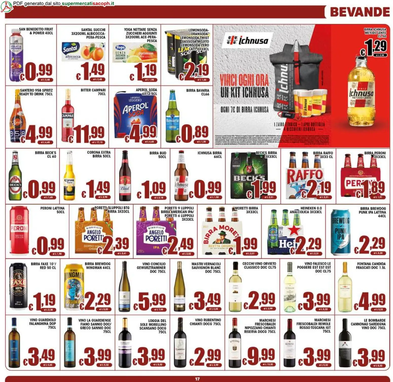 Volantino Sacoph del 23/09/2026 | Pagina: 17 | Prodotti: Pesca, Corona Extra, Heineken, Birra Peroni